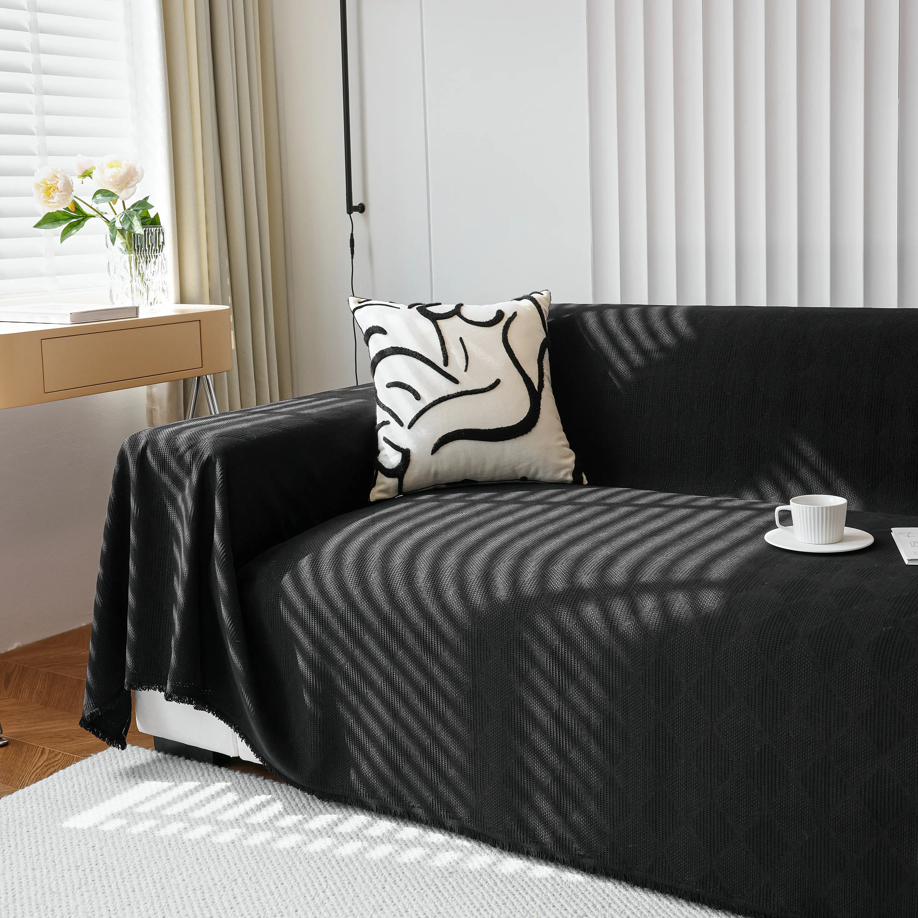 Textured Chenille Sofa Cover Throw, Soft Washable Couch Blanket Protector for Pets - Image 39