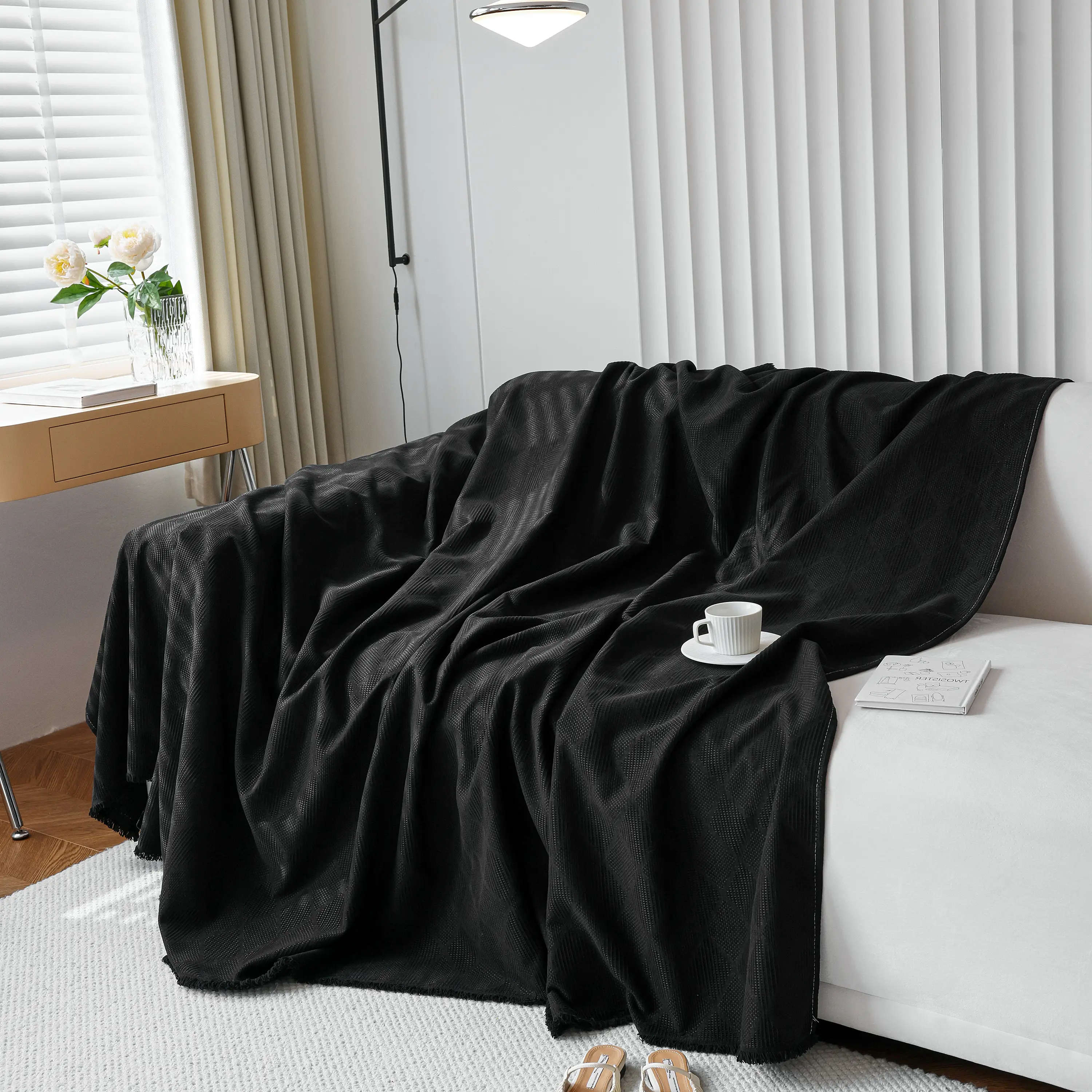 Textured Chenille Sofa Cover Throw, Soft Washable Couch Blanket Protector for Pets - Image 48