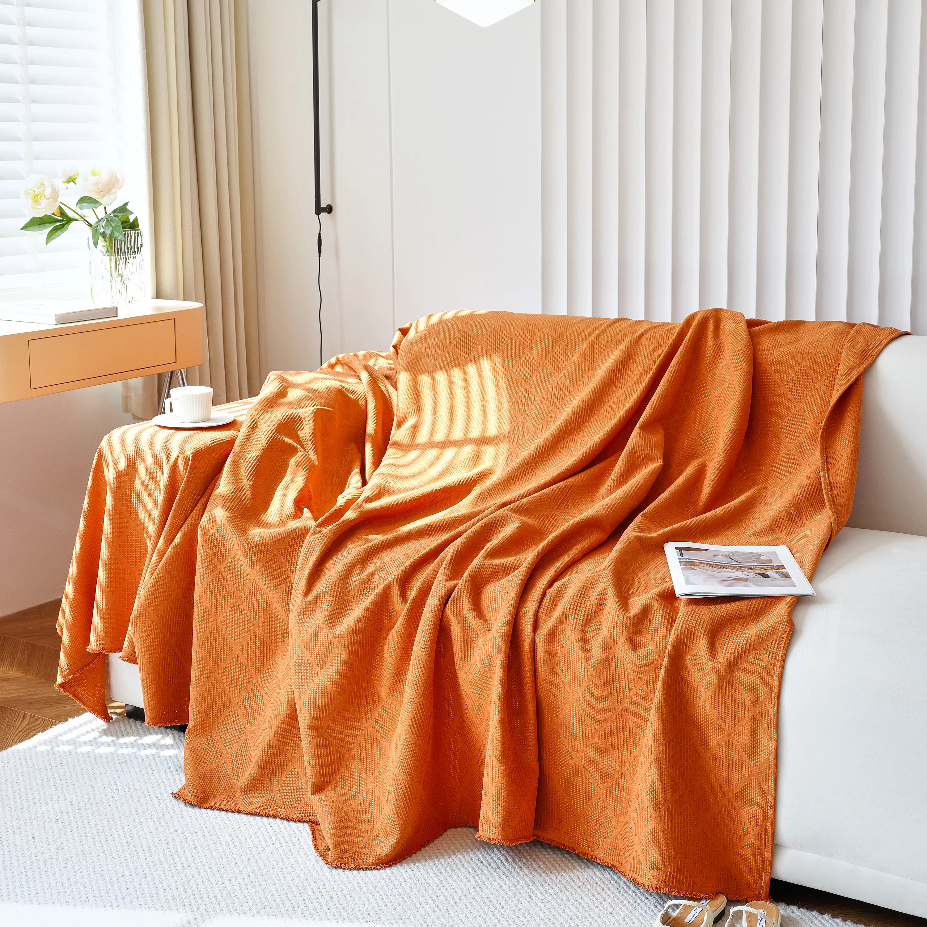 Textured Chenille Sofa Cover Throw, Soft Washable Couch Blanket Protector for Pets - Image 67