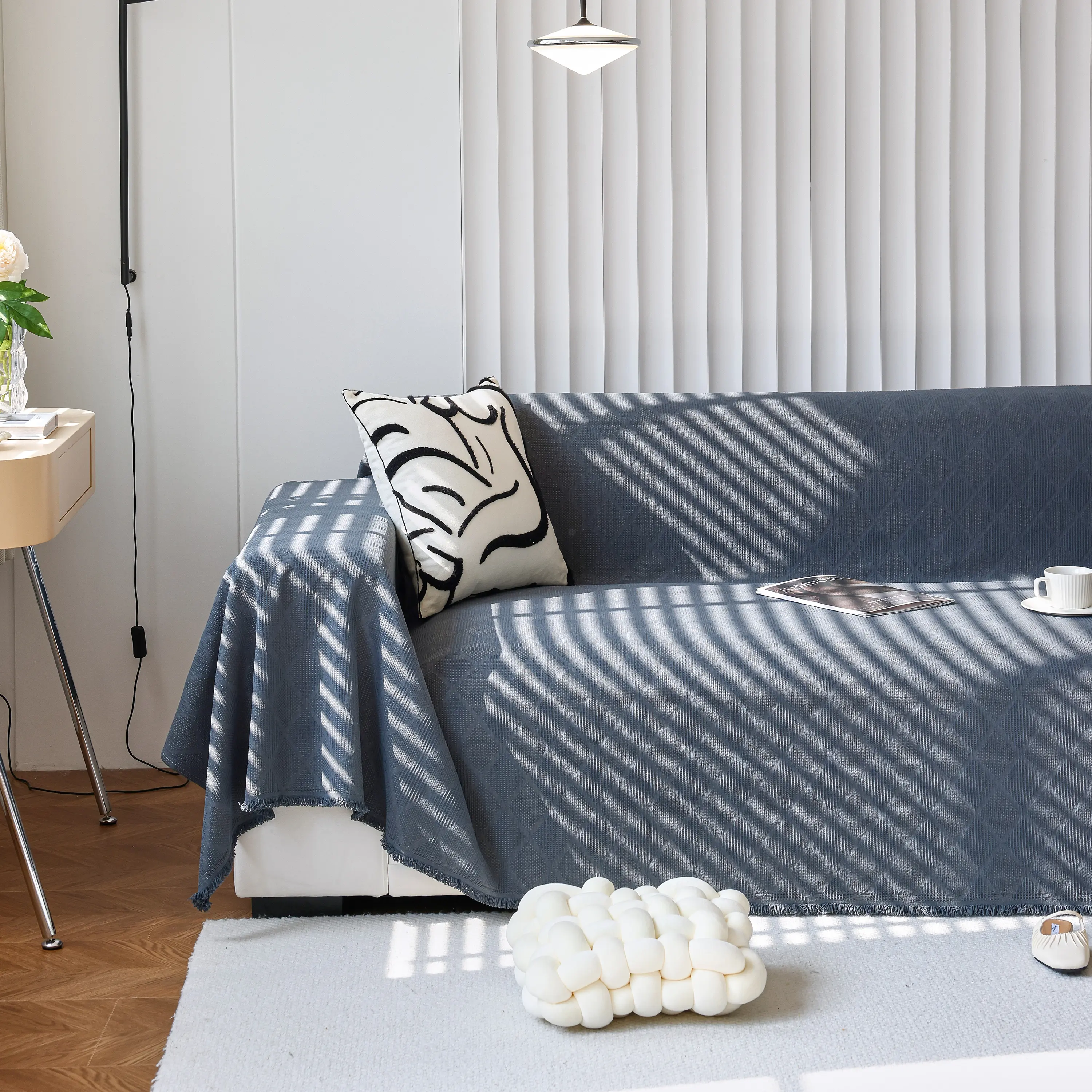 Textured Chenille Sofa Cover Throw, Soft Washable Couch Blanket Protector for Pets - Image 91