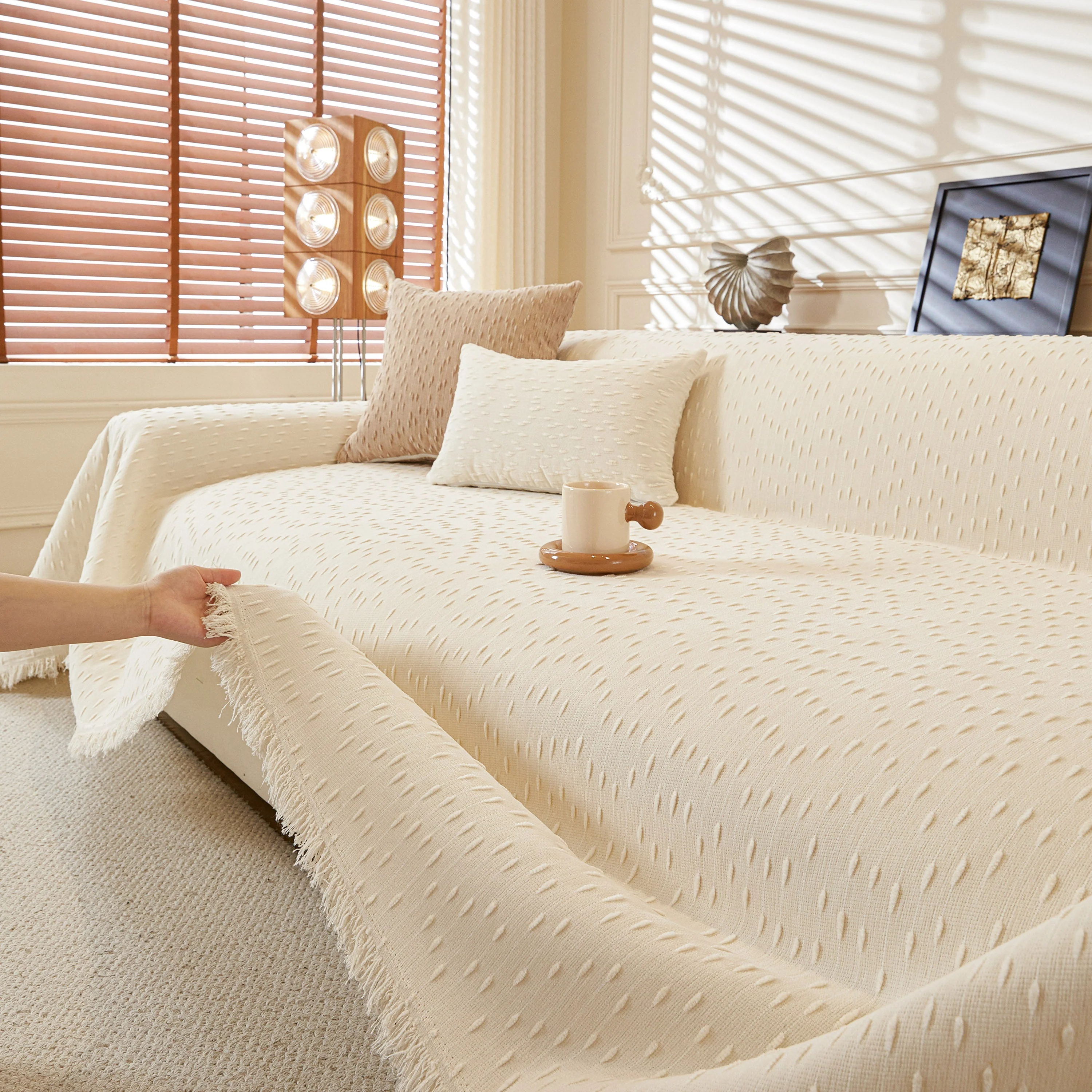 Textured Throw Blanket with 3D Dobby Weave, Minimalist Furniture Protector for Couch - Image 17