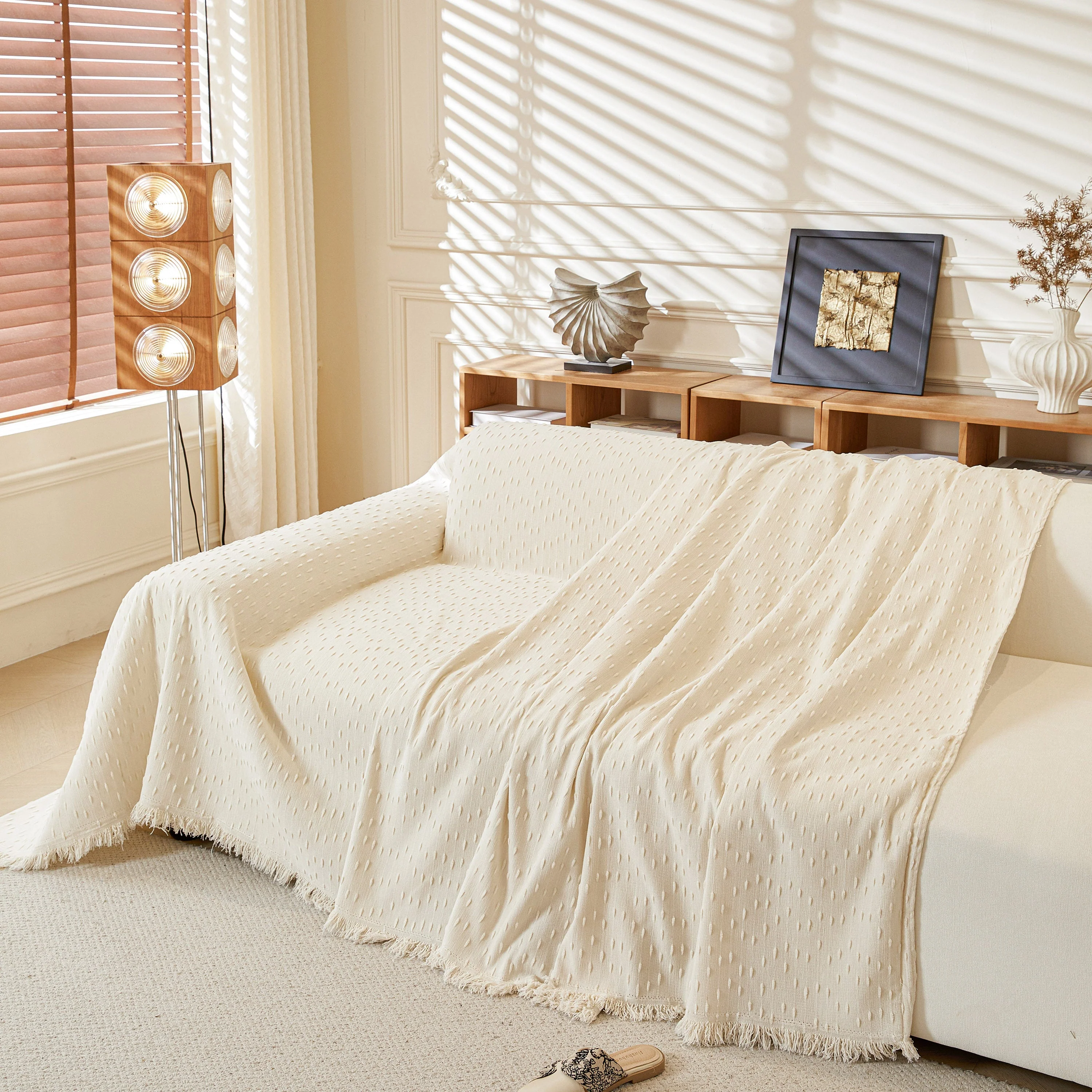 Textured Throw Blanket with 3D Dobby Weave, Minimalist Furniture Protector for Couch - Image 22
