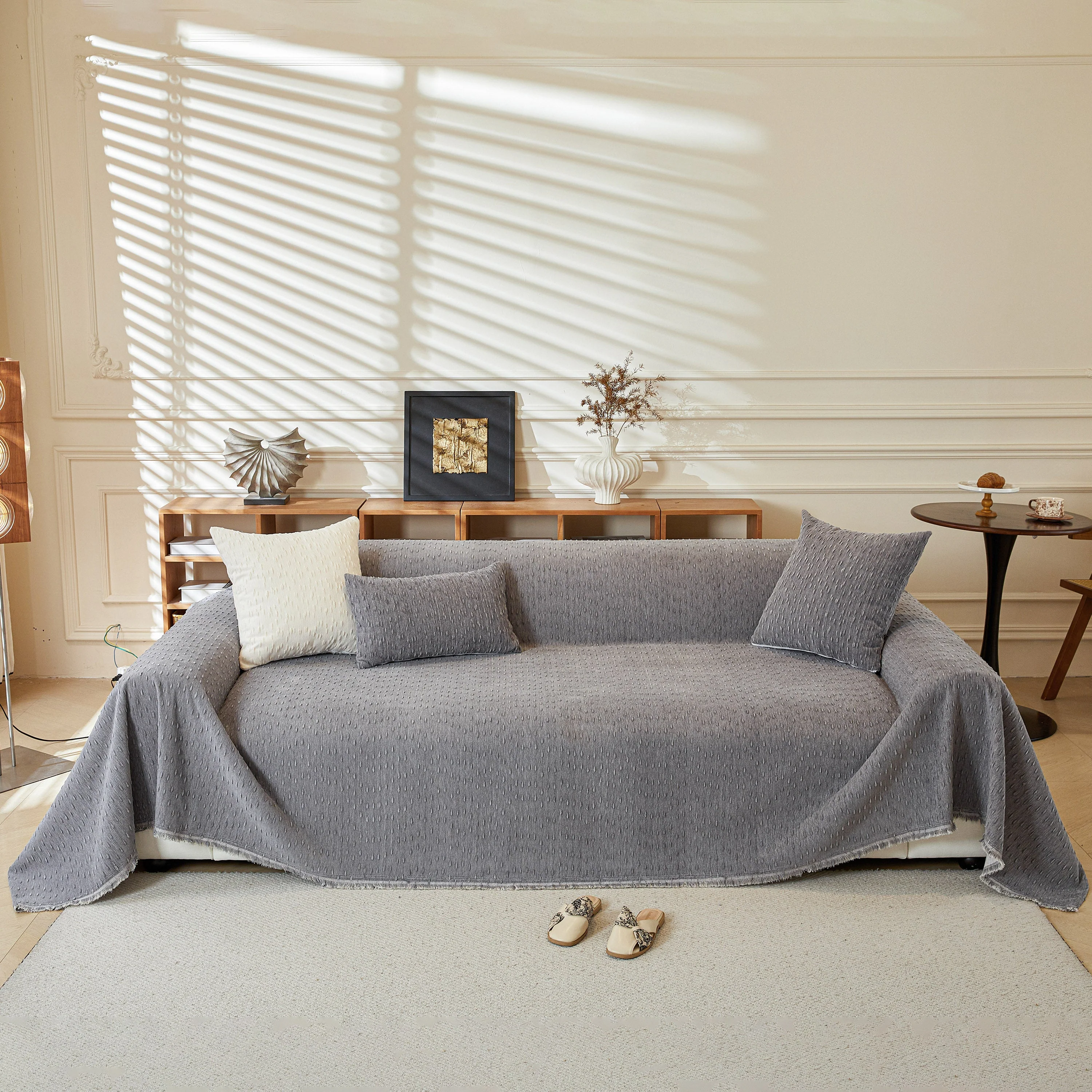 Textured Throw Blanket with 3D Dobby Weave, Minimalist Furniture Protector for Couch - Image 26