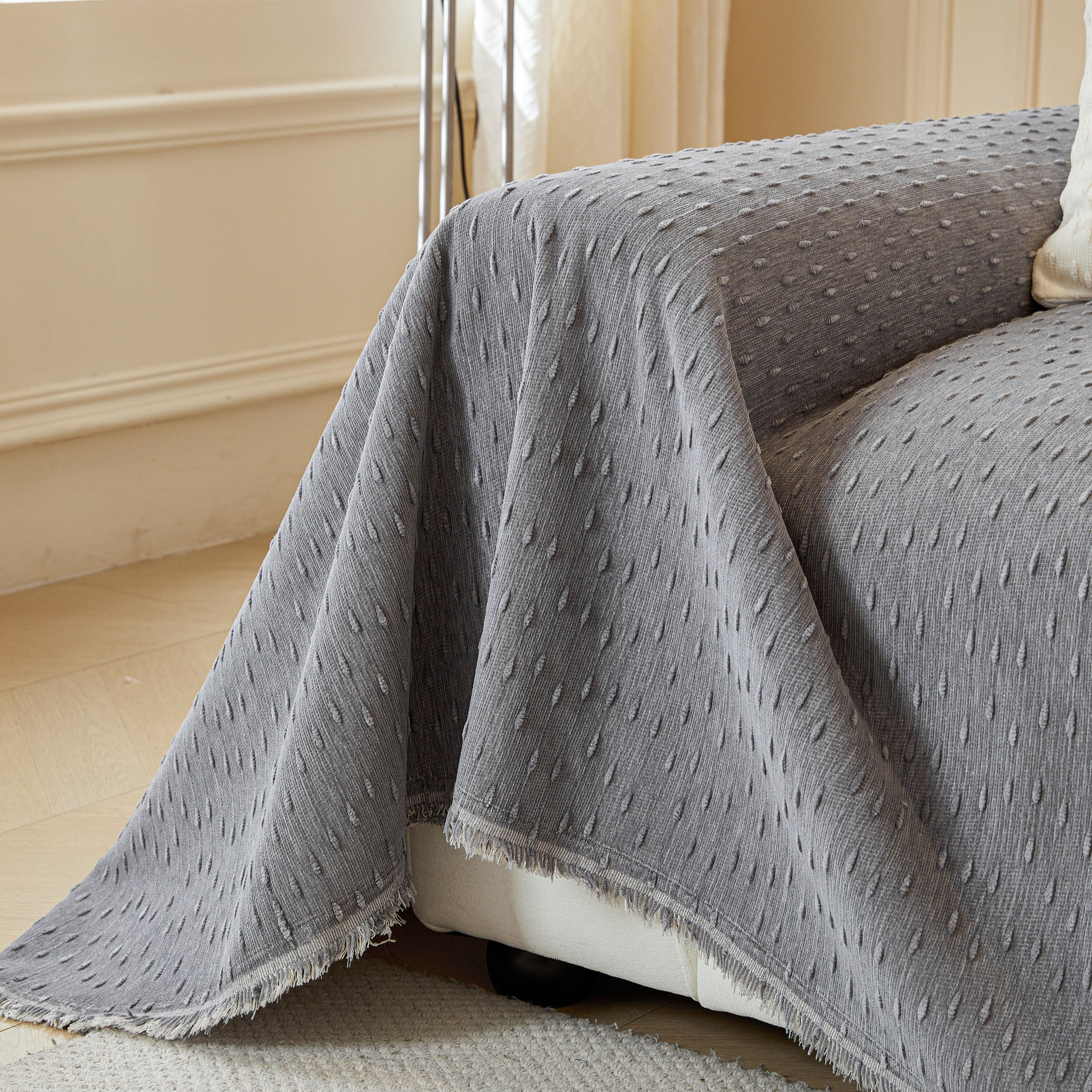 Textured Throw Blanket with 3D Dobby Weave, Minimalist Furniture Protector for Couch - Image 41