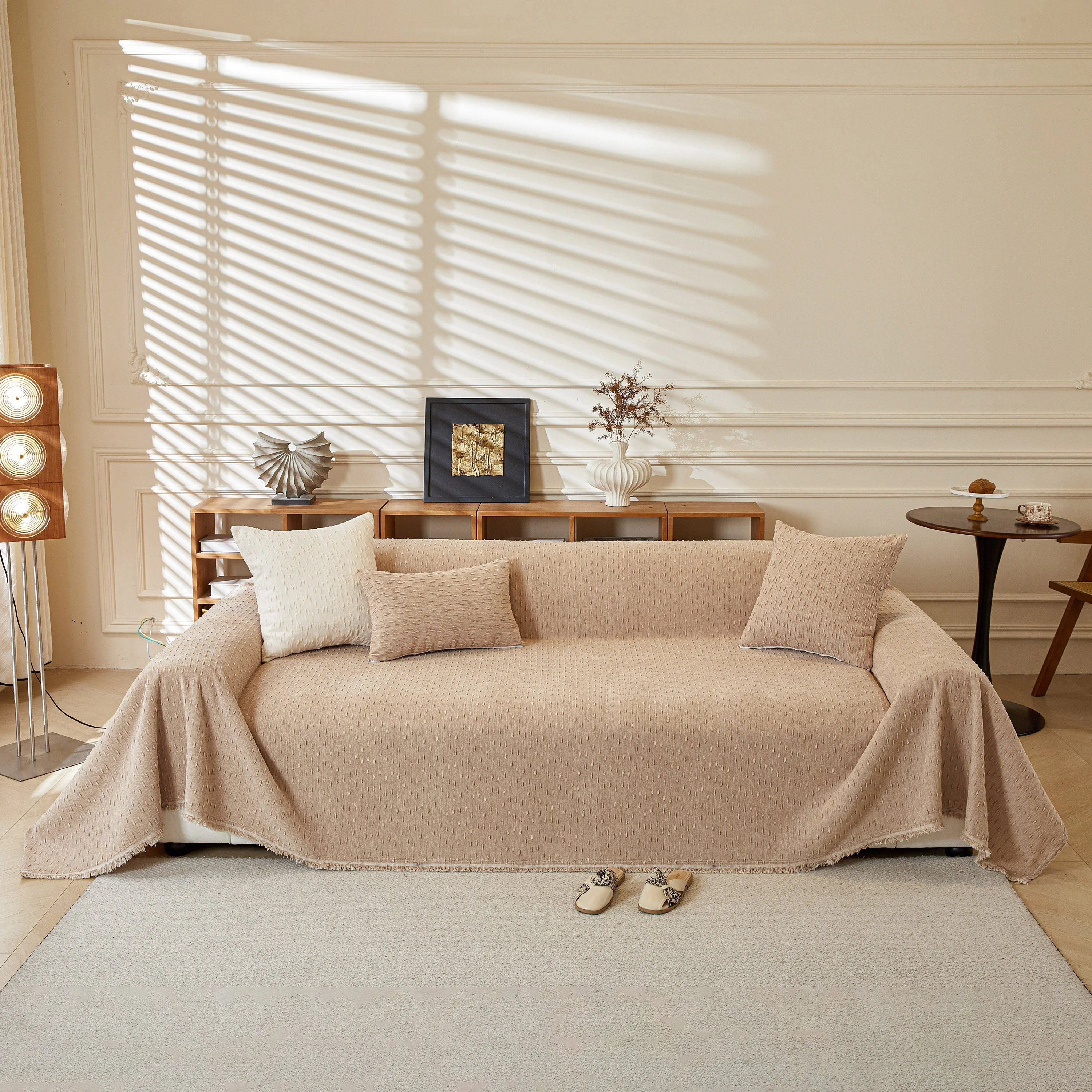 Textured Throw Blanket with 3D Dobby Weave, Minimalist Furniture Protector for Couch - Image 47