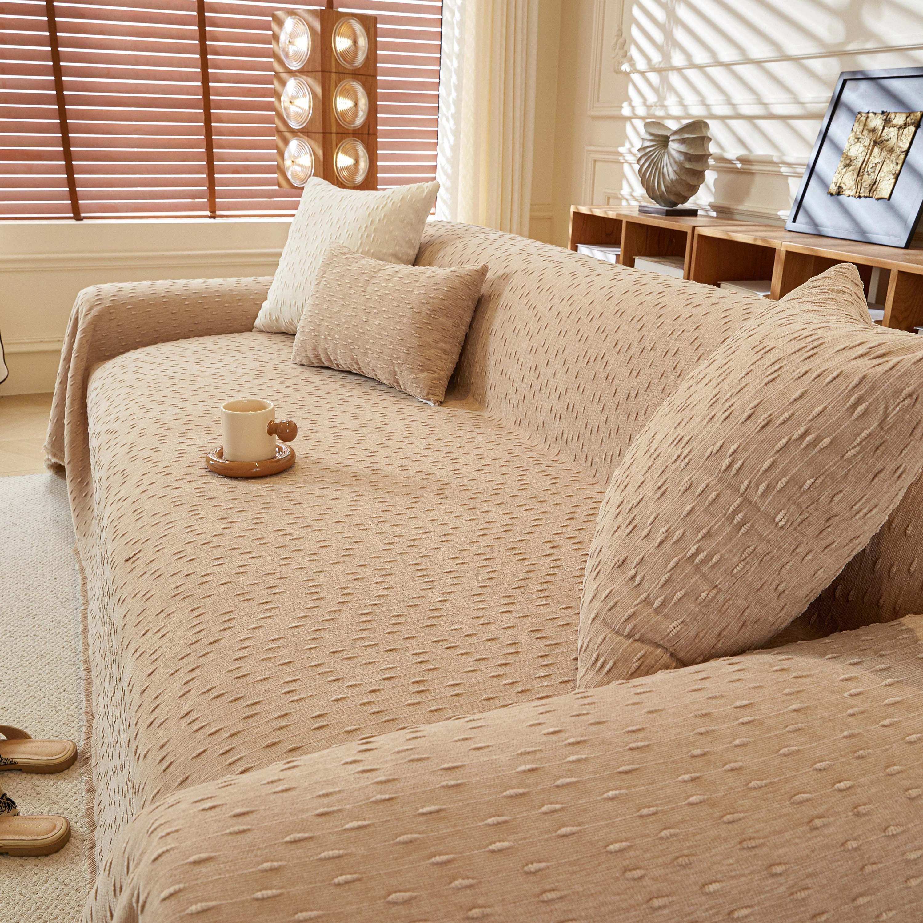 Textured Throw Blanket with 3D Dobby Weave, Minimalist Furniture Protector for Couch - Image 54