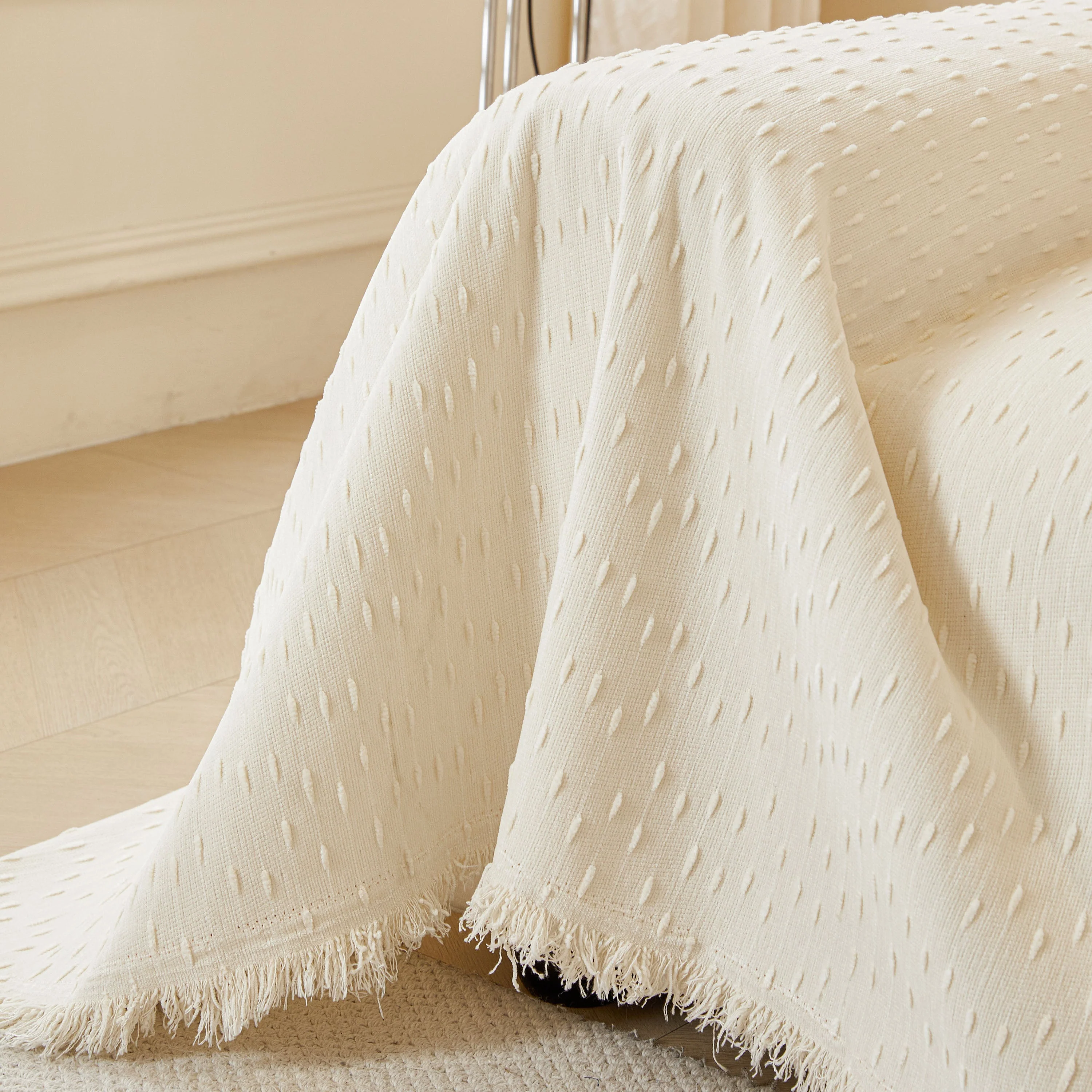 Textured Throw Blanket with 3D Dobby Weave, Minimalist Furniture Protector for Couch - Image 8