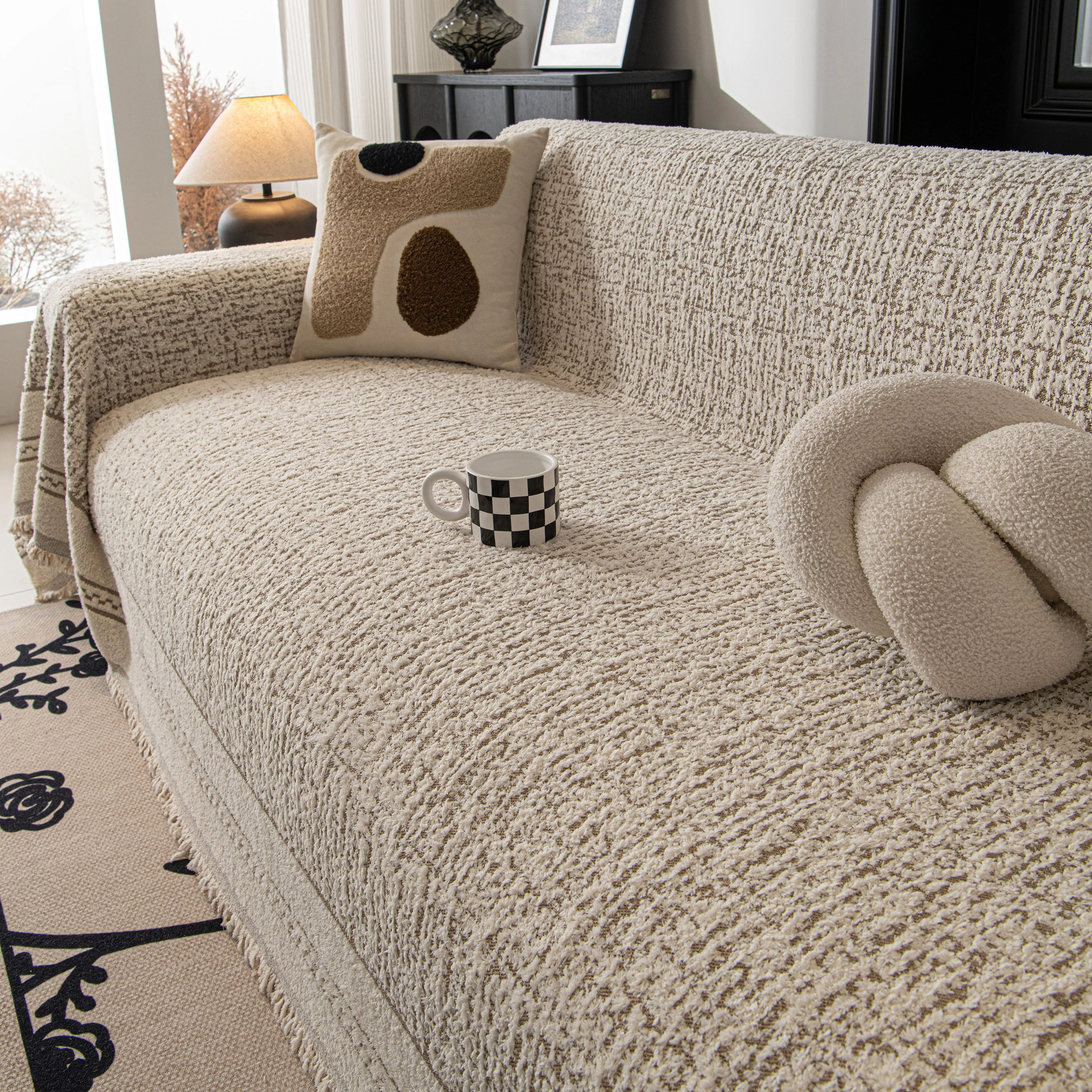 Textured Woven Furniture Protector for Couch, Rustic Farmhouse Sofa Throw Blanket - Image 17