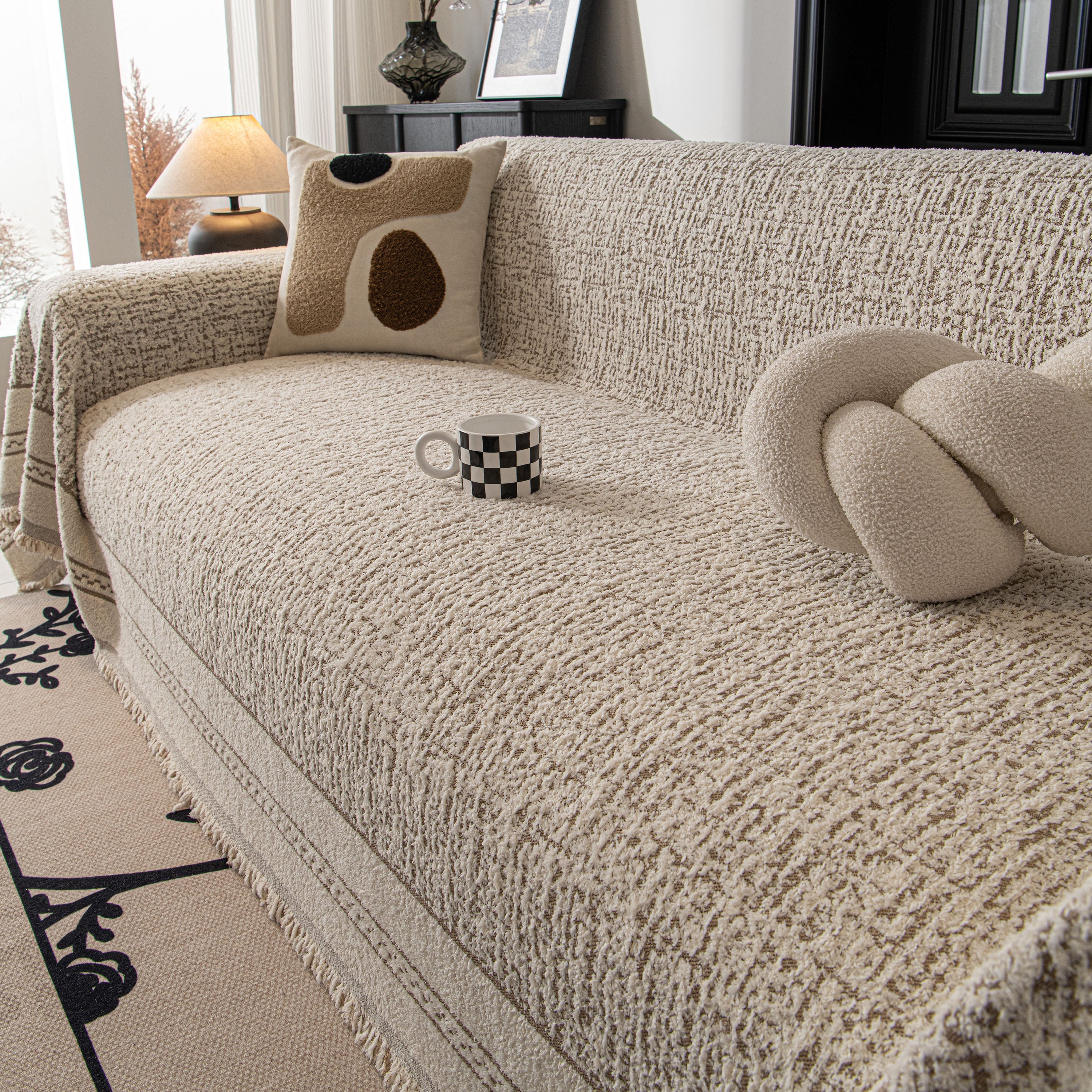 Textured Woven Furniture Protector for Couch, Rustic Farmhouse Sofa Throw Blanket - Image 18