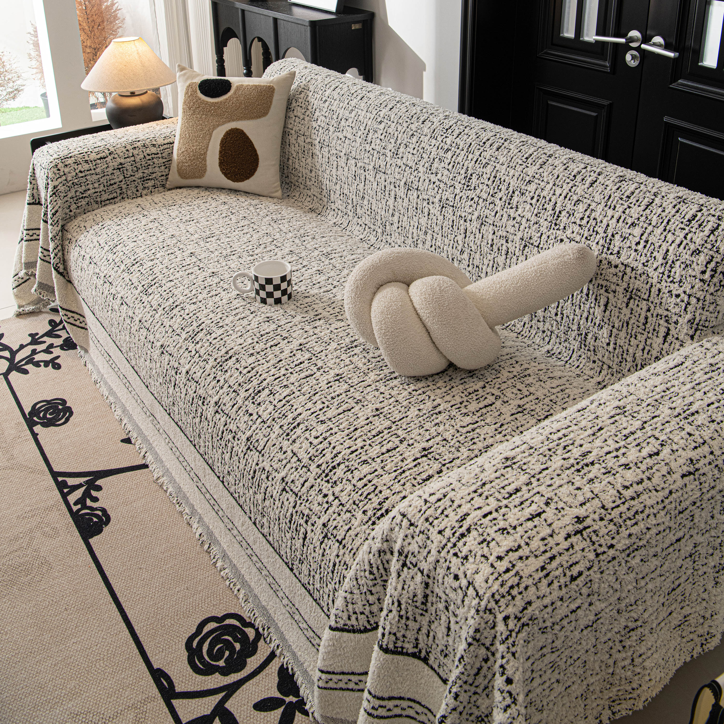 Textured Woven Furniture Protector for Couch, Rustic Farmhouse Sofa Throw Blanket - Image 30