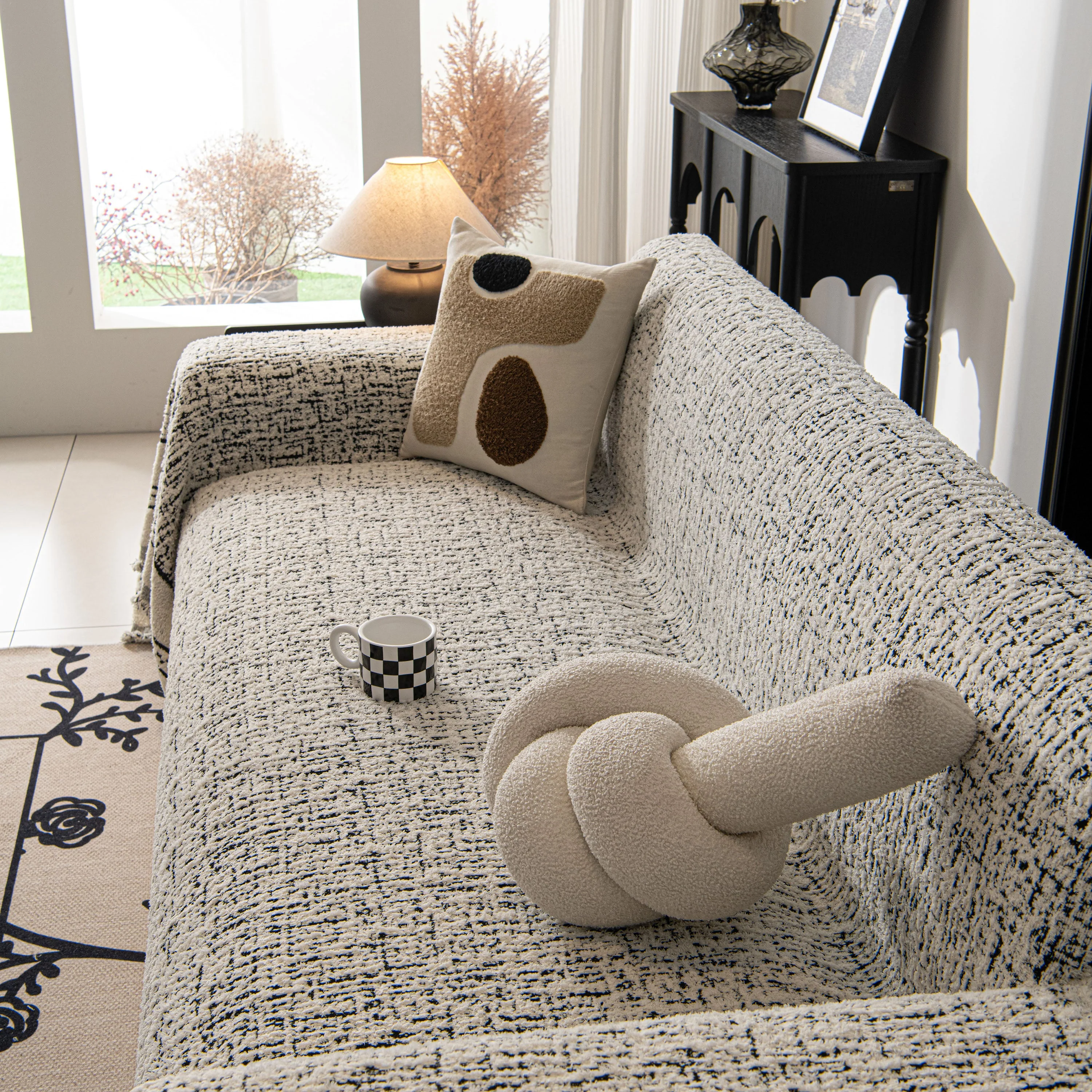 Textured Woven Furniture Protector for Couch, Rustic Farmhouse Sofa Throw Blanket - Image 37