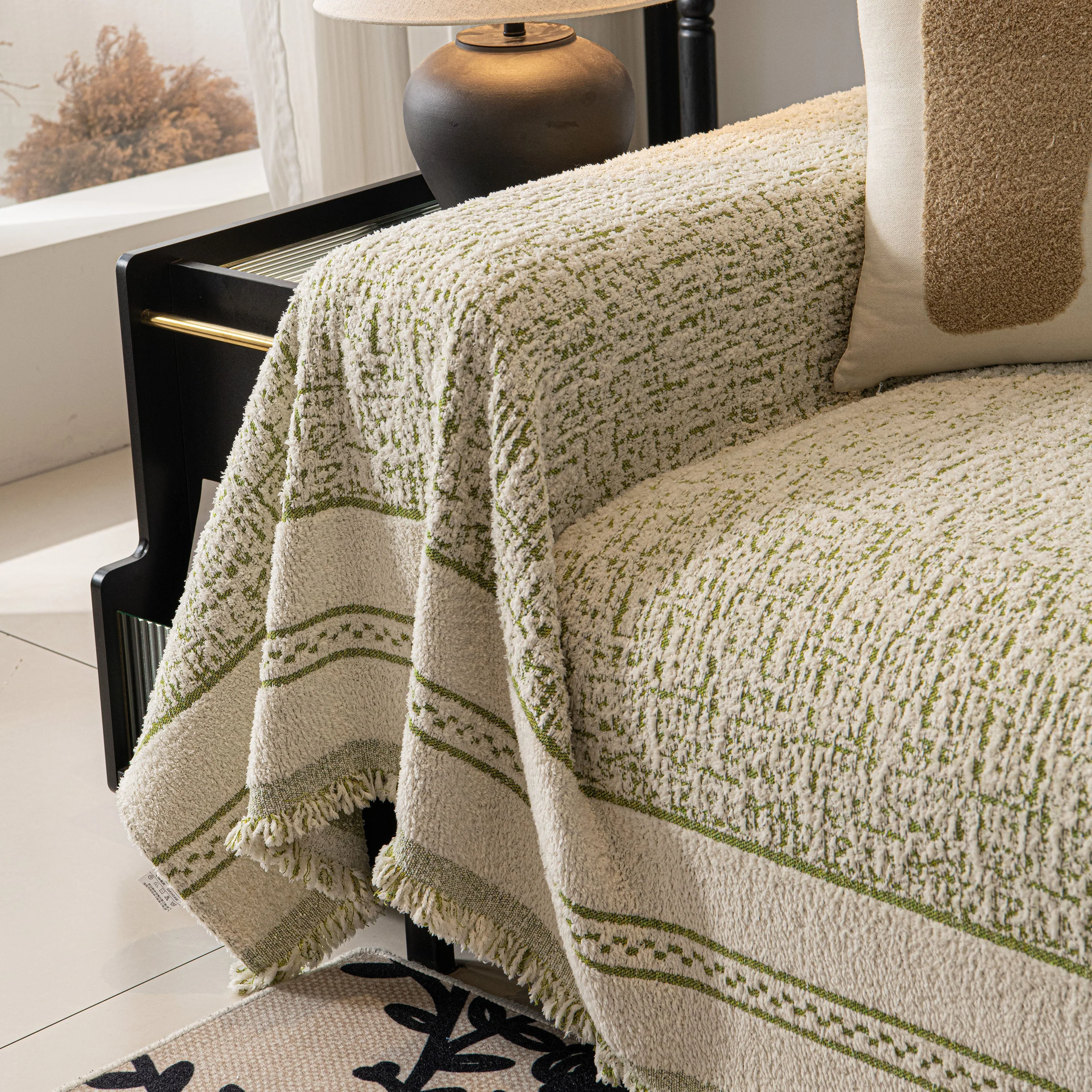Textured Woven Furniture Protector for Couch, Rustic Farmhouse Sofa Throw Blanket - Image 60