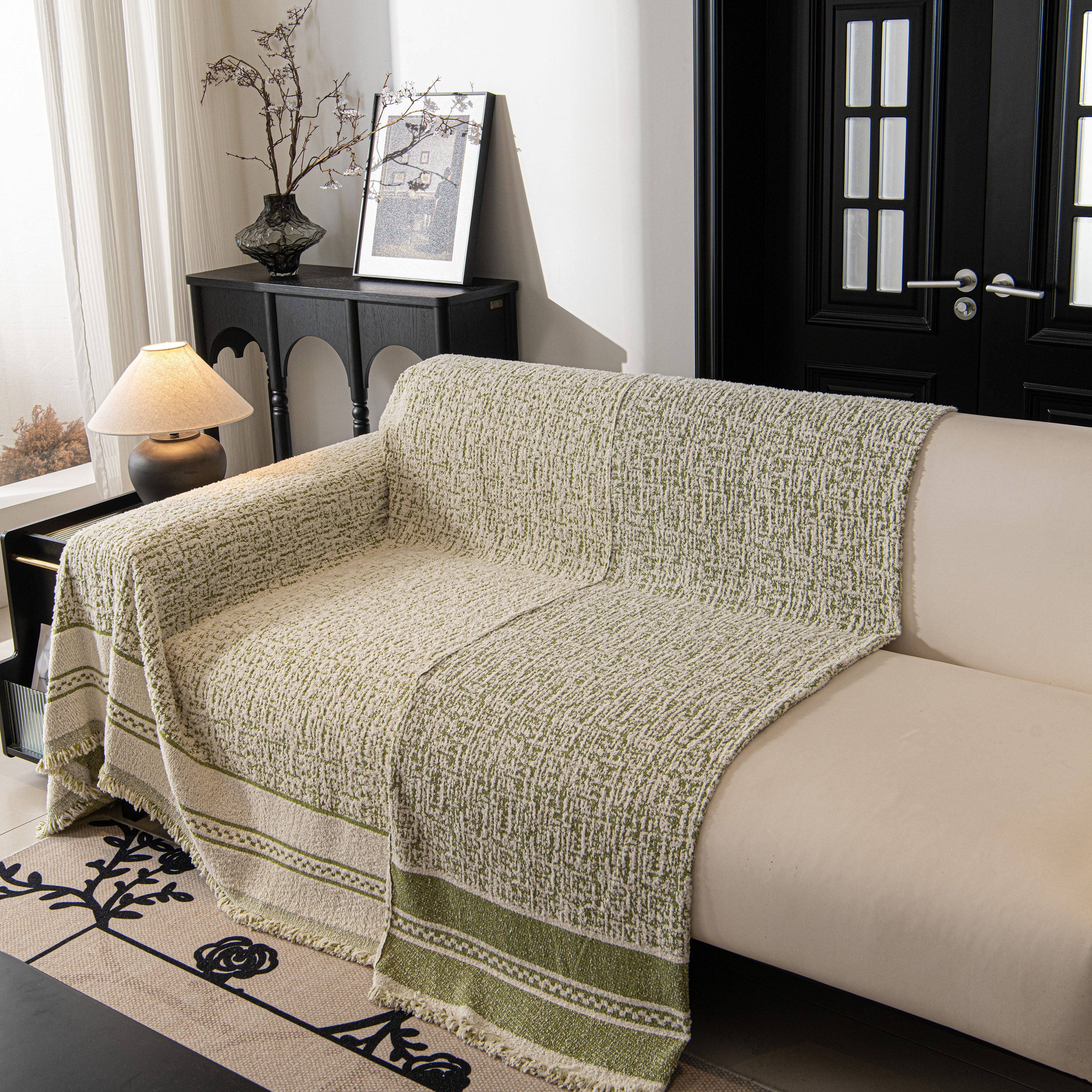 Textured Woven Furniture Protector for Couch, Rustic Farmhouse Sofa Throw Blanket - Image 72