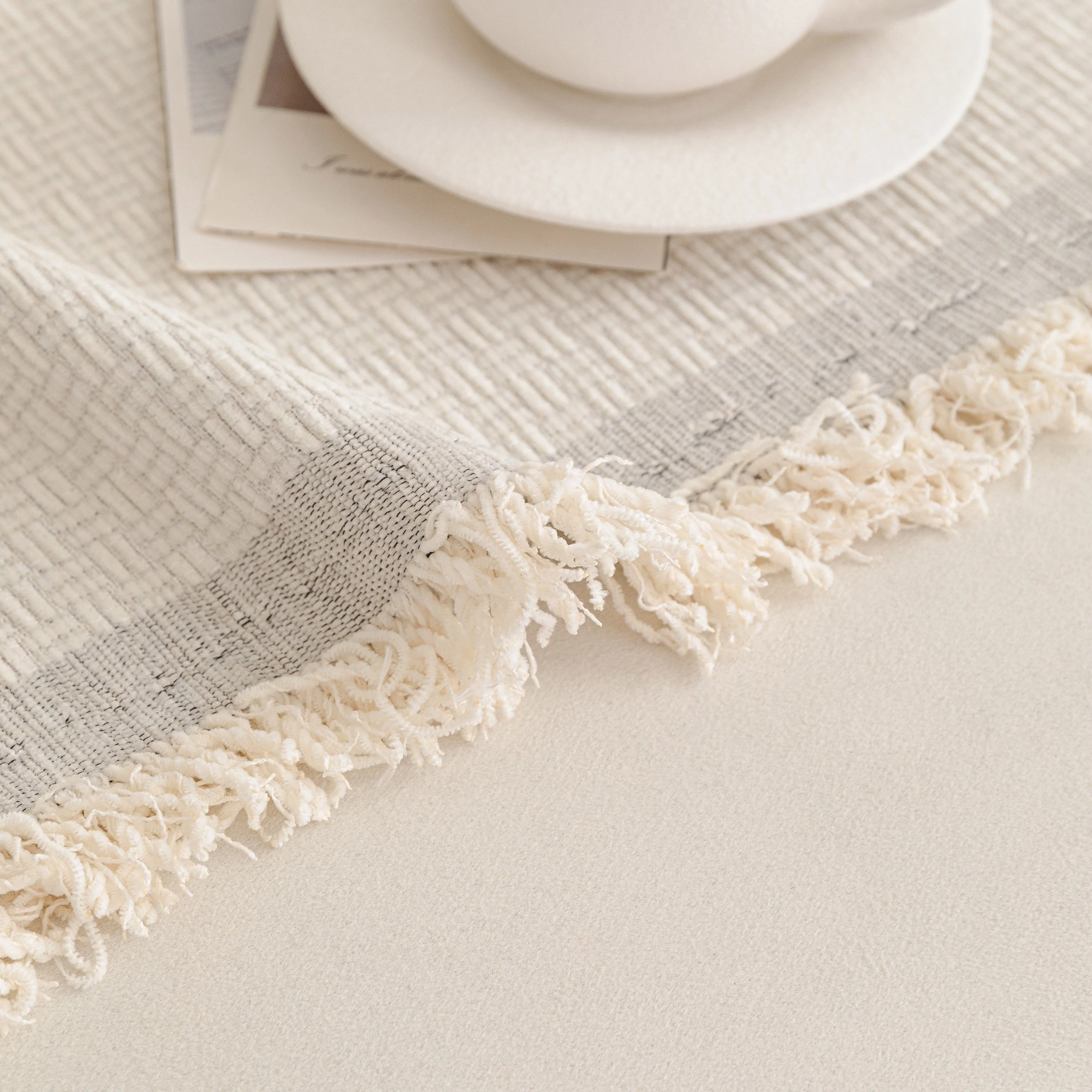 Textured Woven Modern Sofa Cover, Natural Blend Decorative Couch Throw Blanket - Image 18
