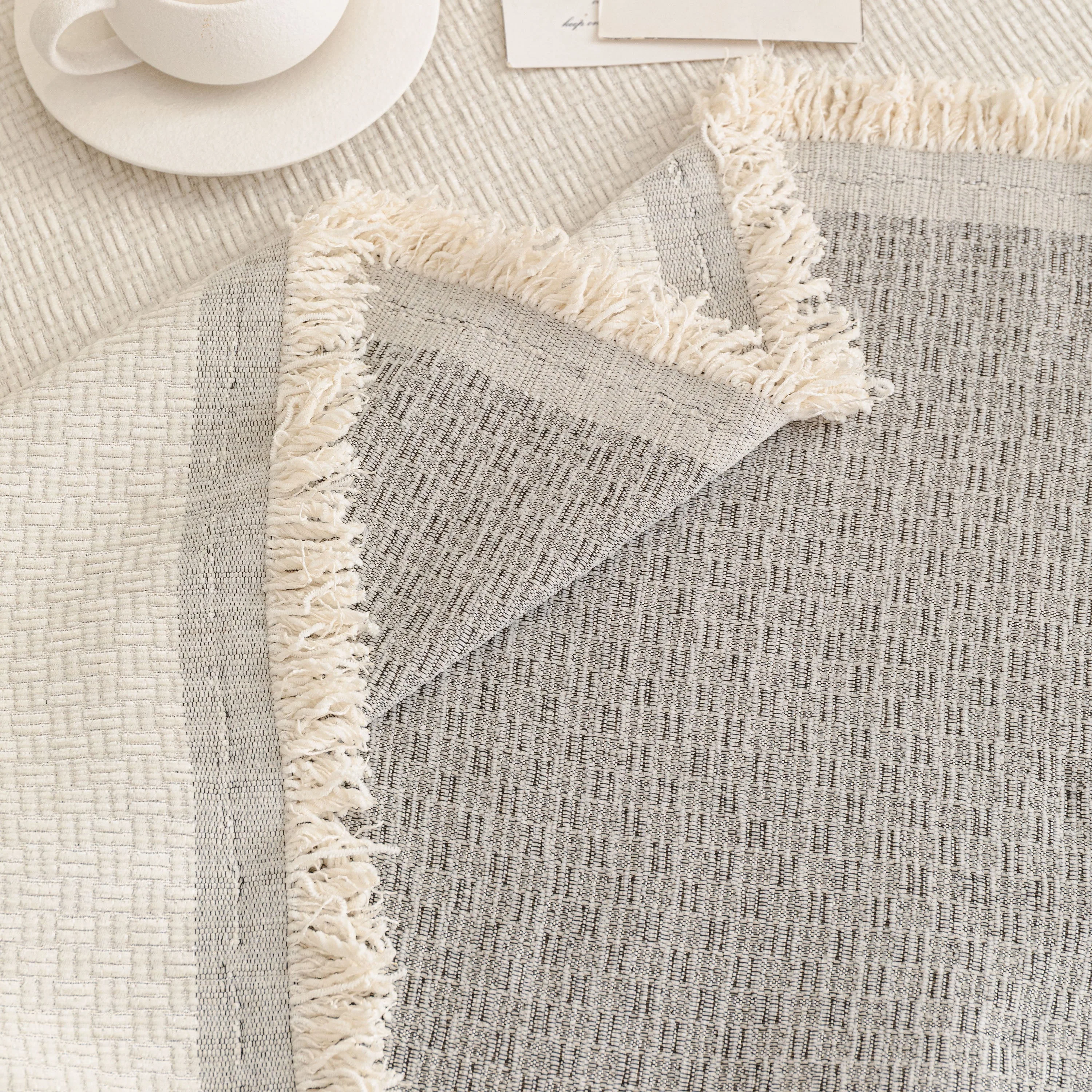 Textured Woven Modern Sofa Cover, Natural Blend Decorative Couch Throw Blanket - Image 19