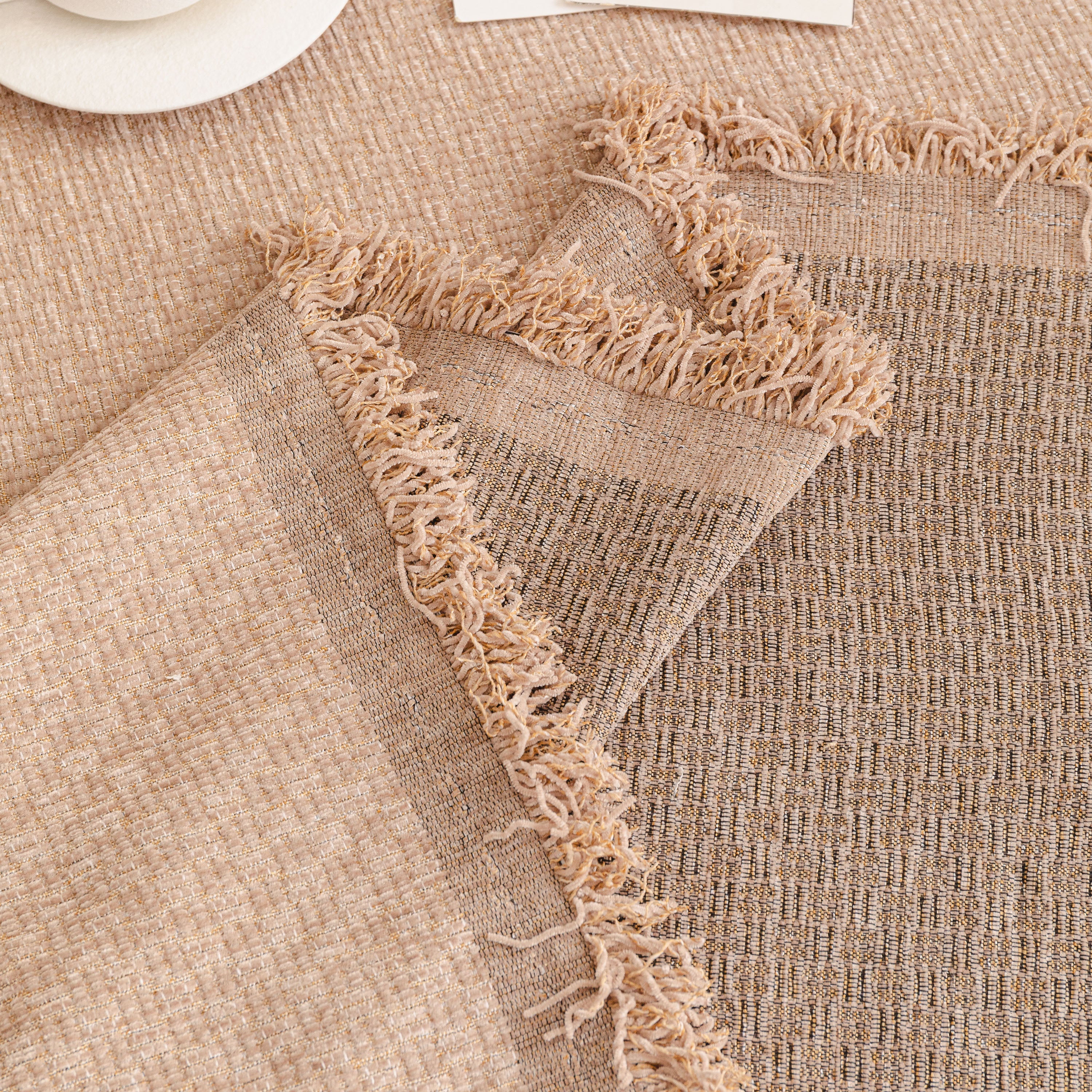 Textured Woven Modern Sofa Cover, Natural Blend Decorative Couch Throw Blanket - Image 74