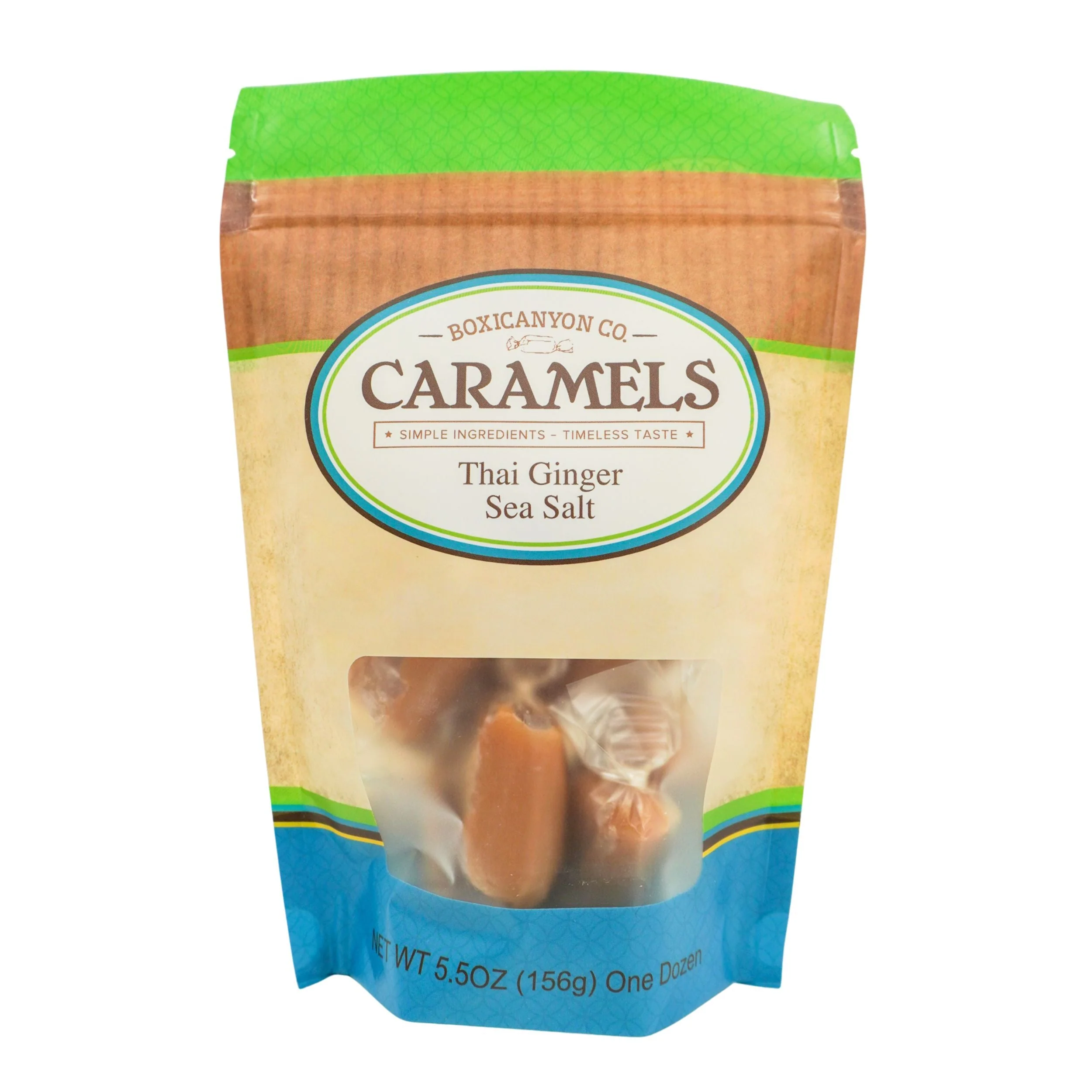Thai Ginger Sea Salt Caramels | Pack of 2 | 12 Caramels Each | Boxicanyon Caramels - Image 2