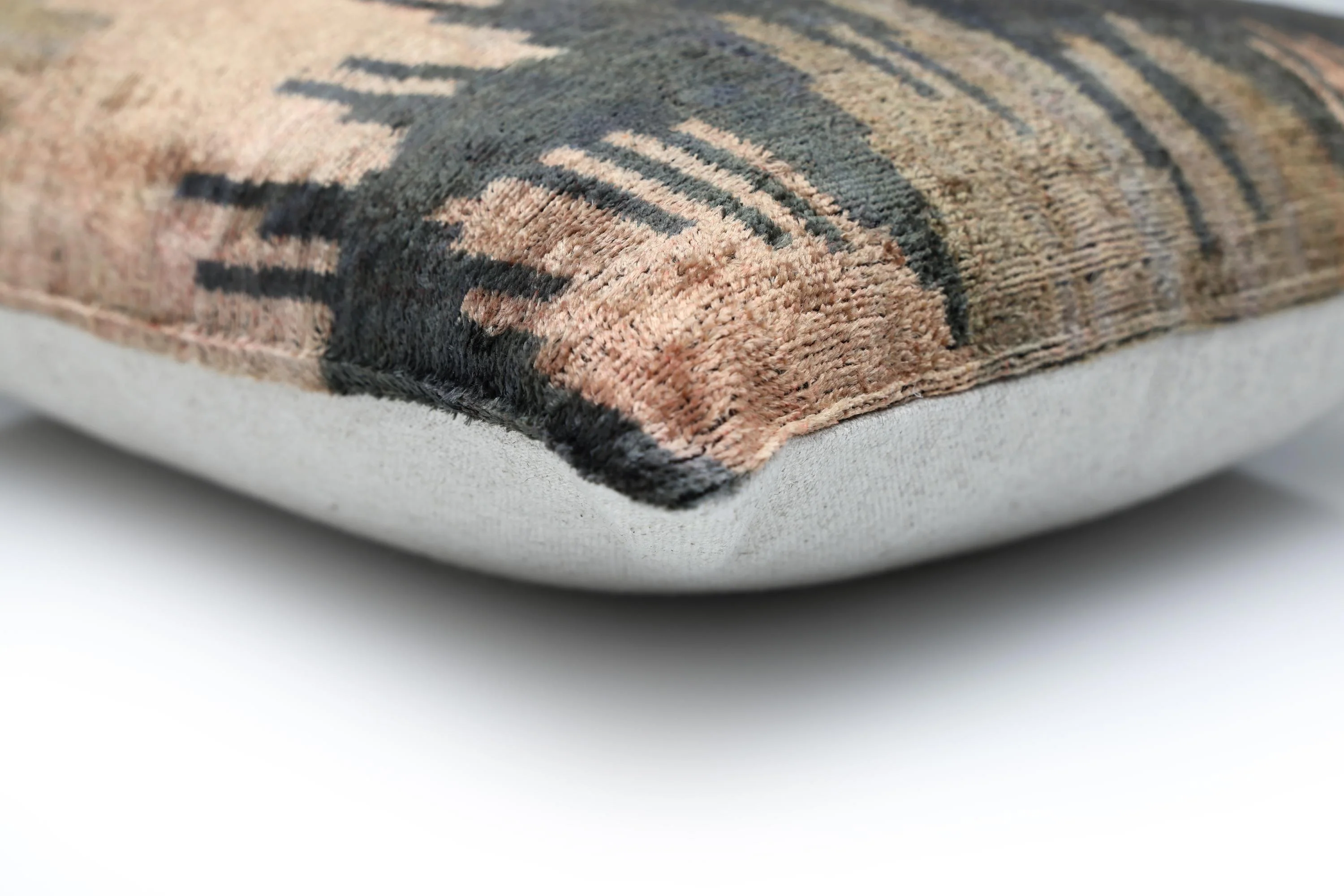 The Abstract Landscape Painterly Silk Velvet Pillow - Dusty Rose & Charcoal 20x20 - Image 8