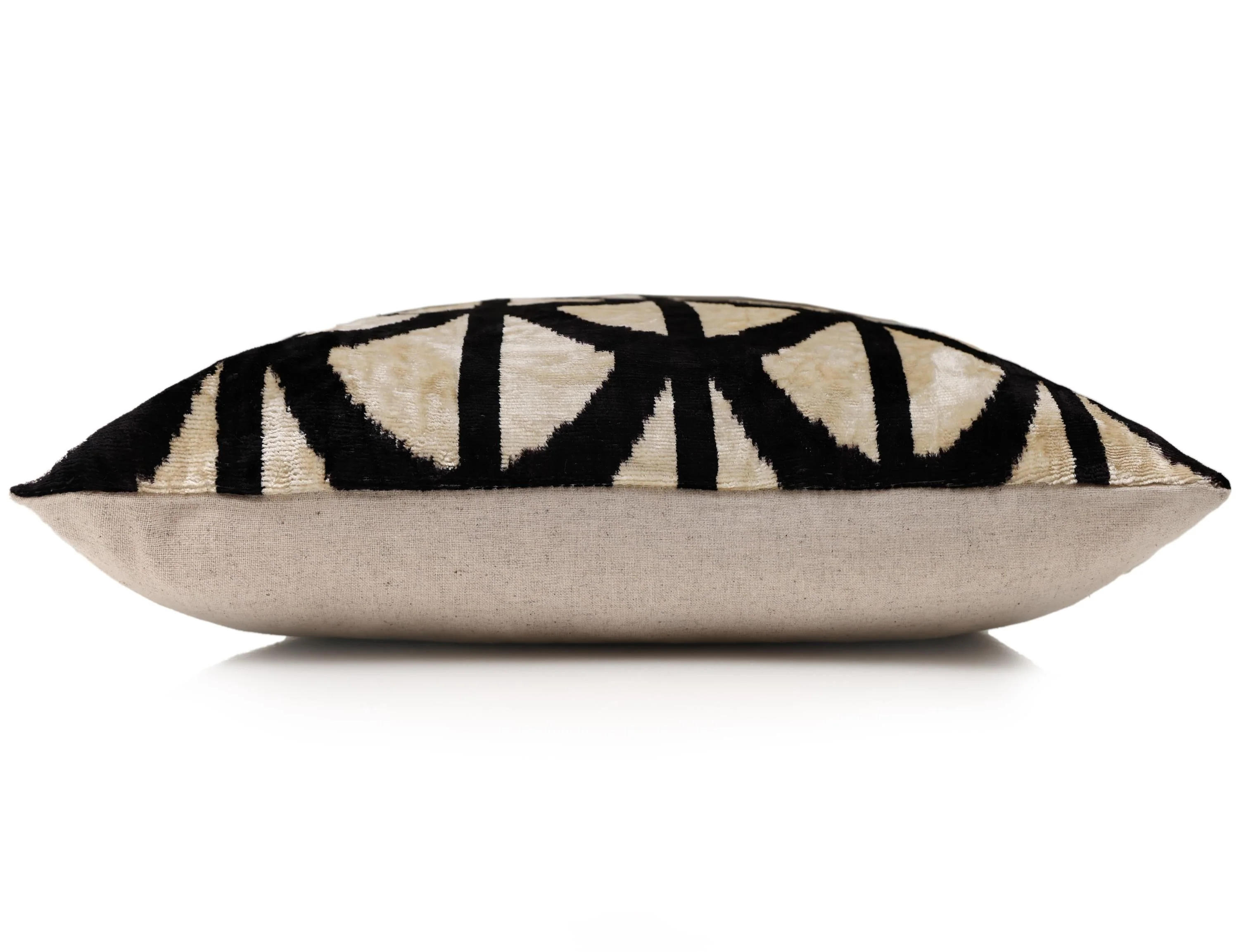 The Artisan Geometric Silk Velvet Pillow - Beige Bronze & Gold 20x20 in - Image 4
