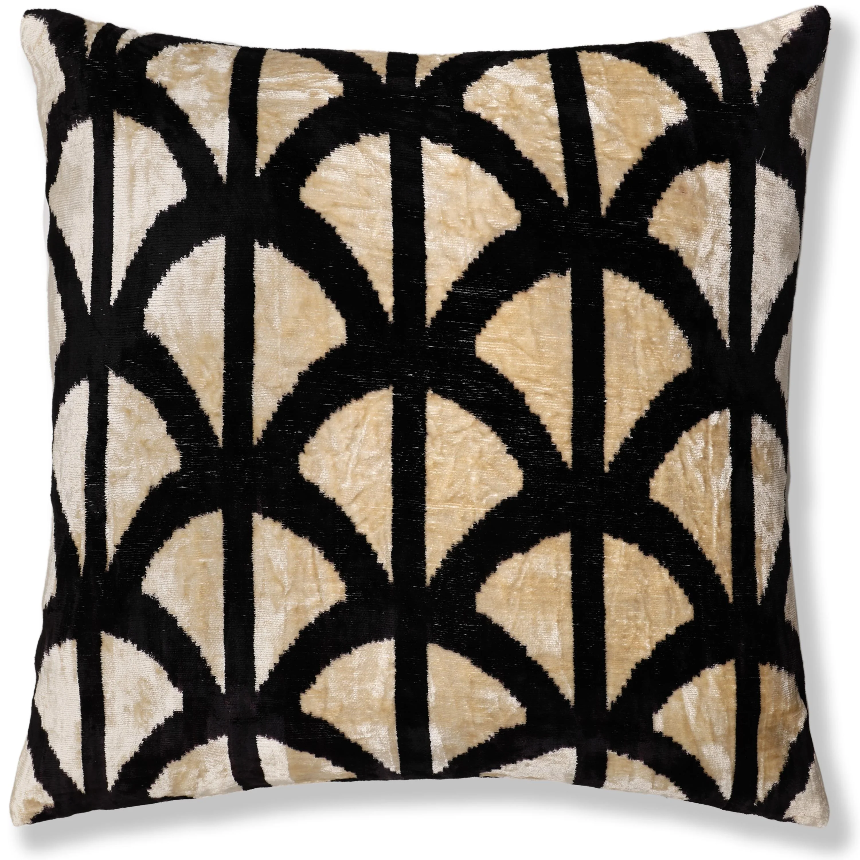 The Artisan Geometric Silk Velvet Pillow - Beige Bronze & Gold 20x20 in - Image 5
