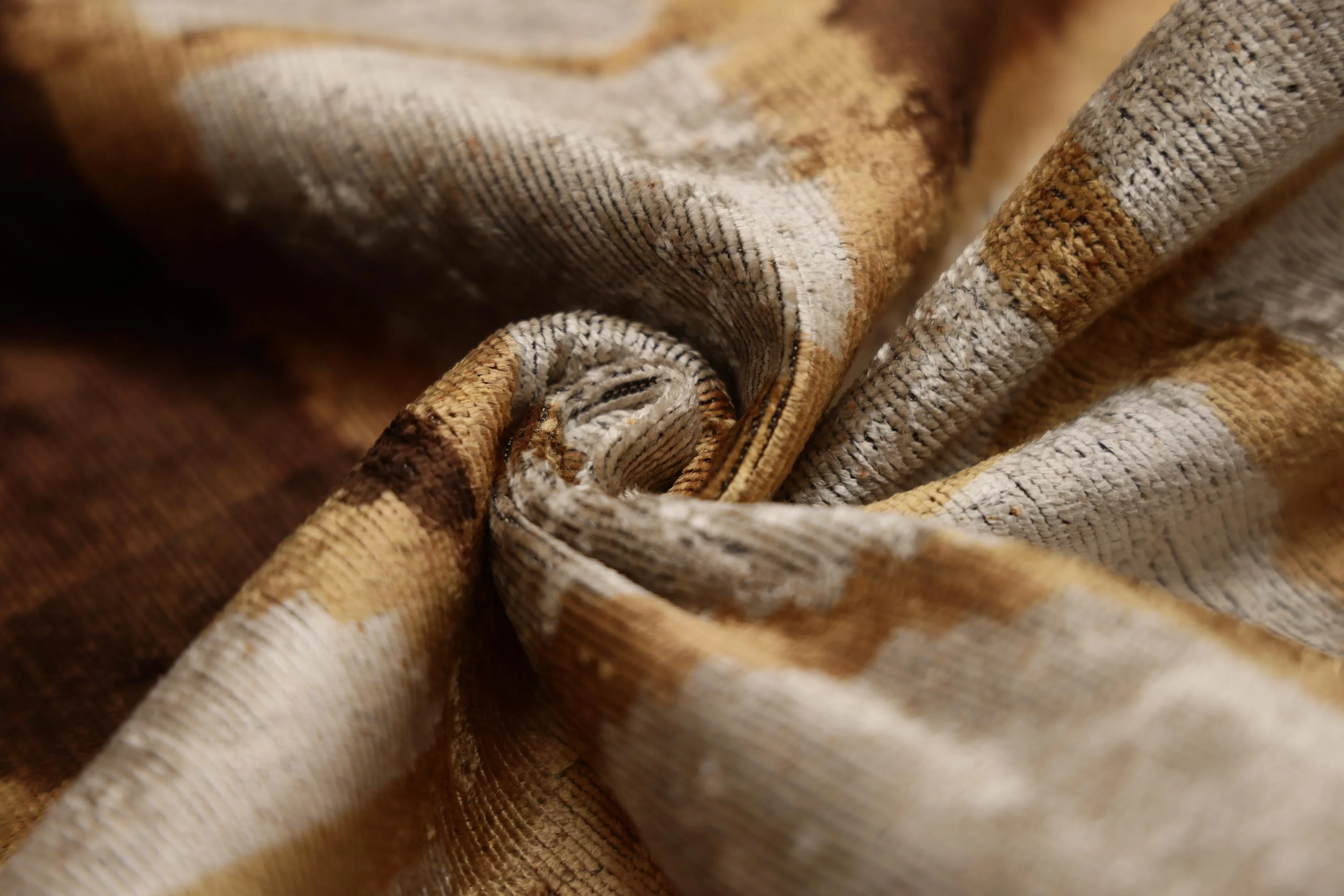 The Artisan Geometric Silk Velvet Pillow - Bronze & Gold 20x20 in - Image 2