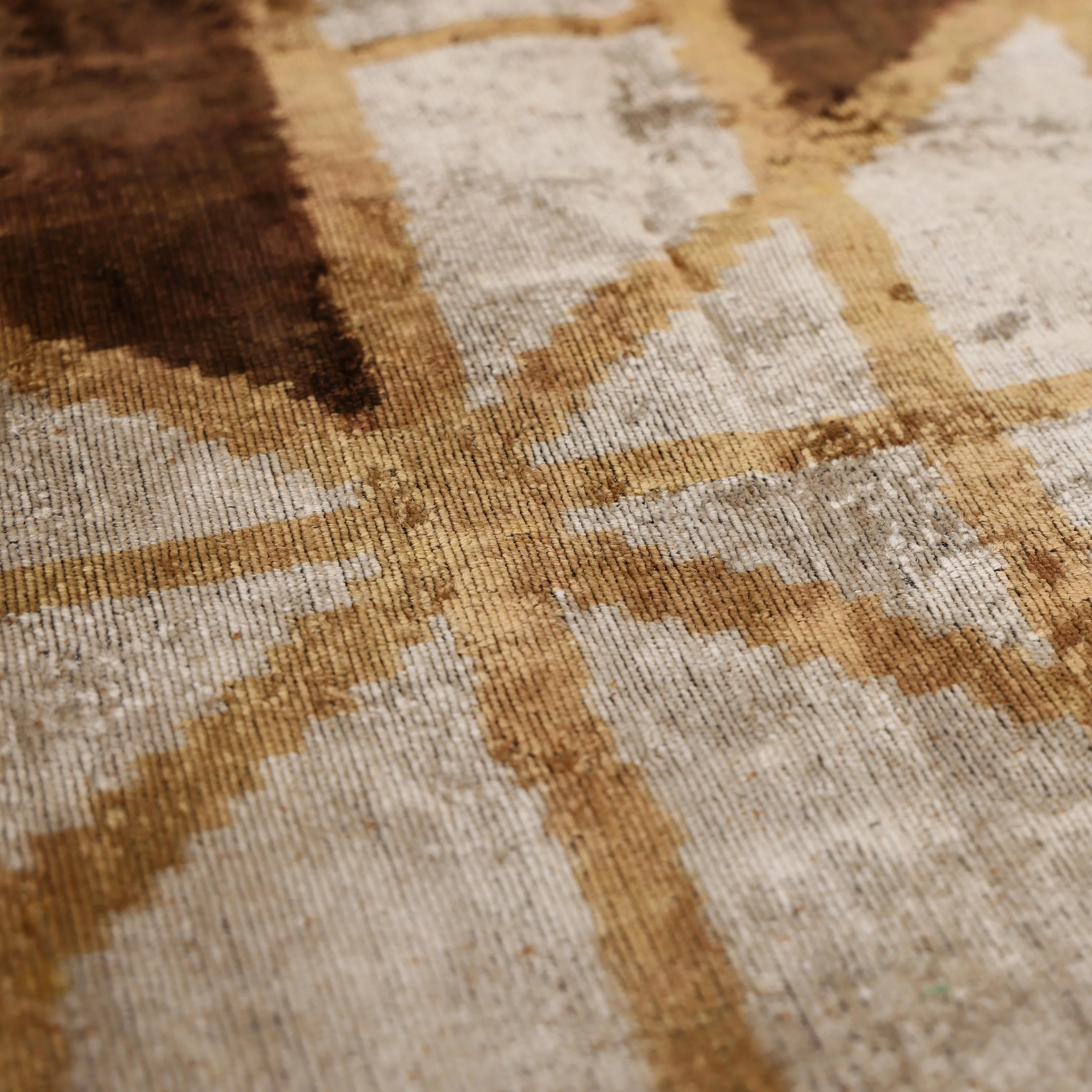The Artisan Geometric Silk Velvet Pillow - Bronze & Gold 20x20 in - Image 3