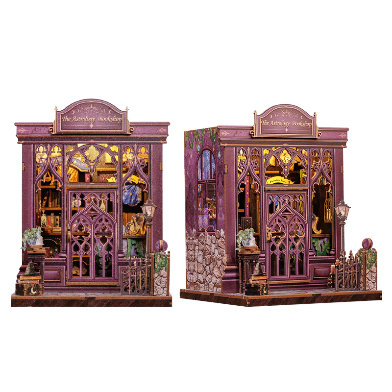 The Astrology Bookshop Dollhouse Kit - Miniature Wizardi Roombox Kit with LED Light F07M51-87-CWGC202 - Image 2