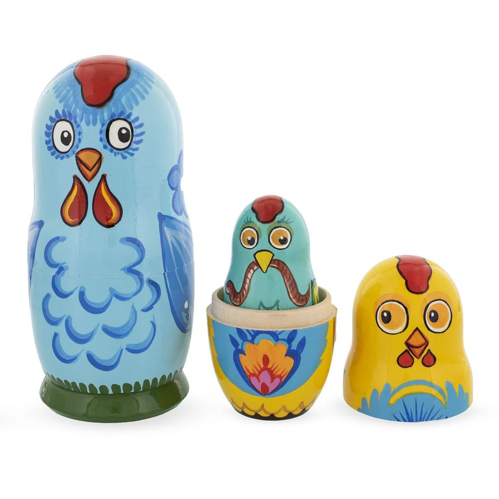 The Chicken Family Wooden Nesting Dolls - Image 4