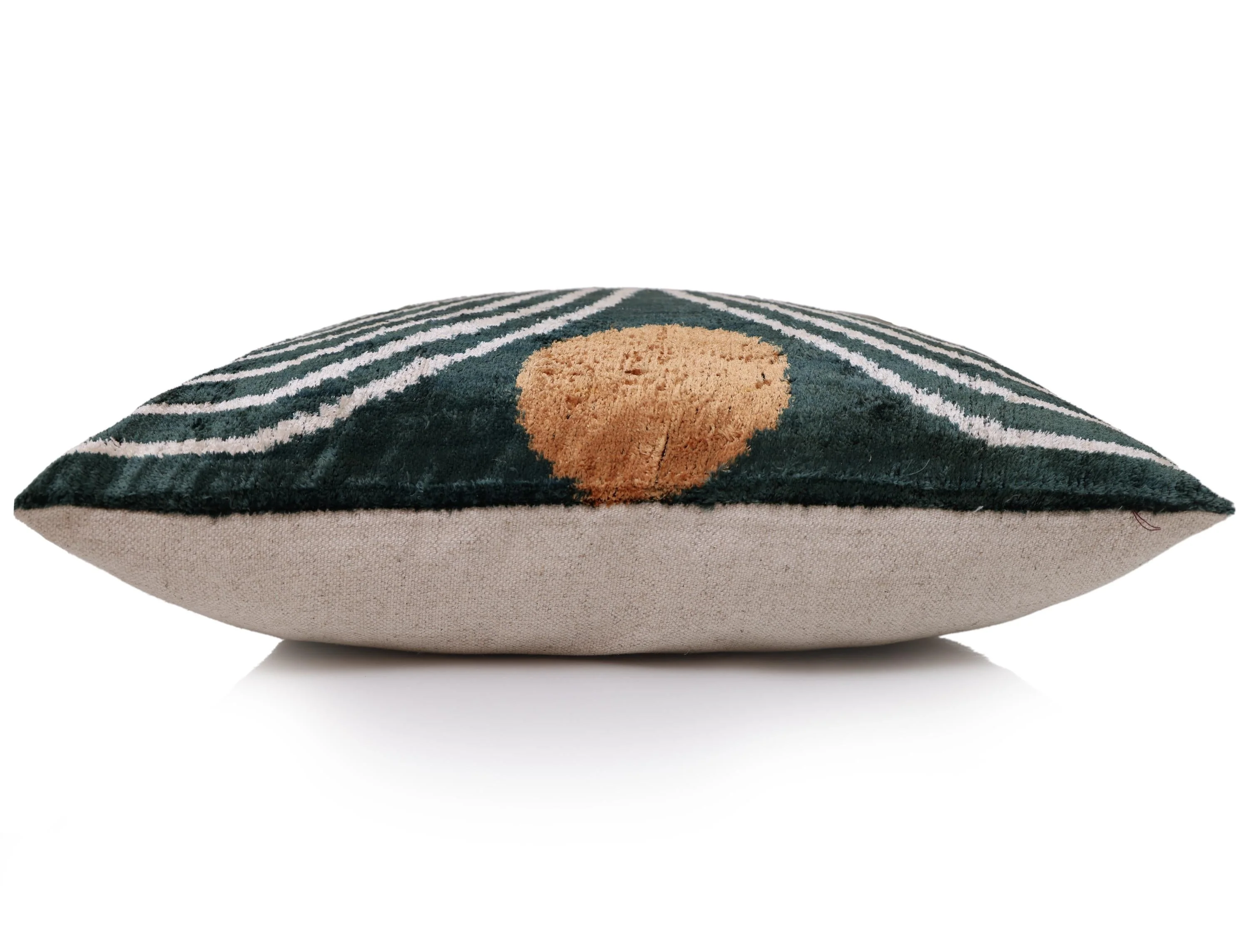 The Emerald Green & Geometric Arch Silk Velvet Pillow - 20" x 20" - Image 4