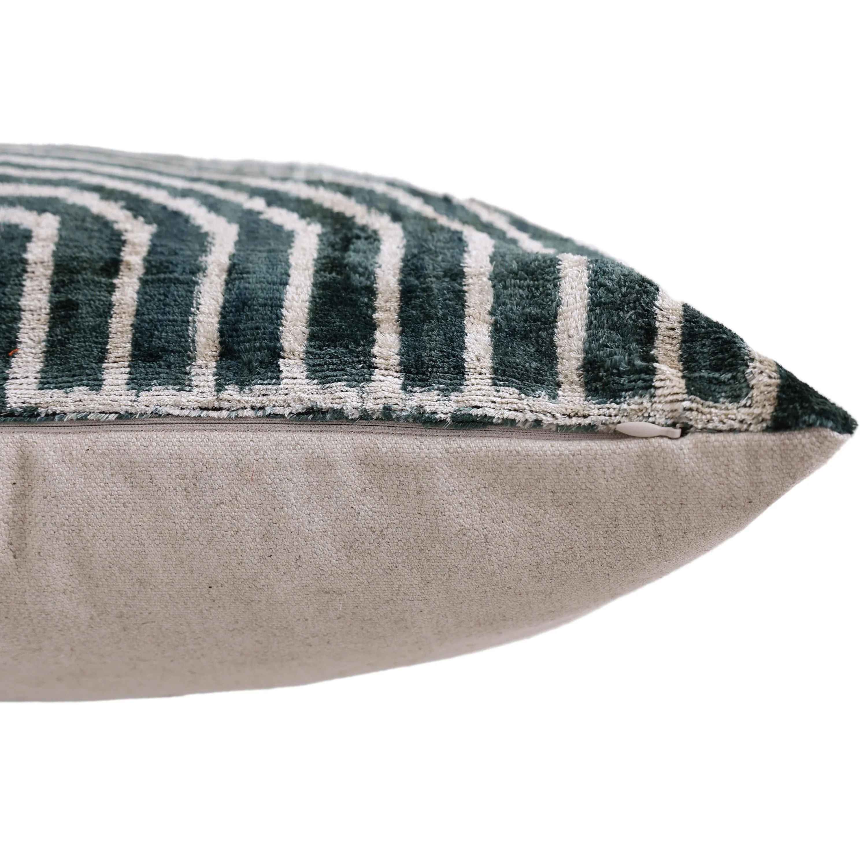 The Emerald Green & Geometric Arch Silk Velvet Pillow - 20" x 20" - Image 6
