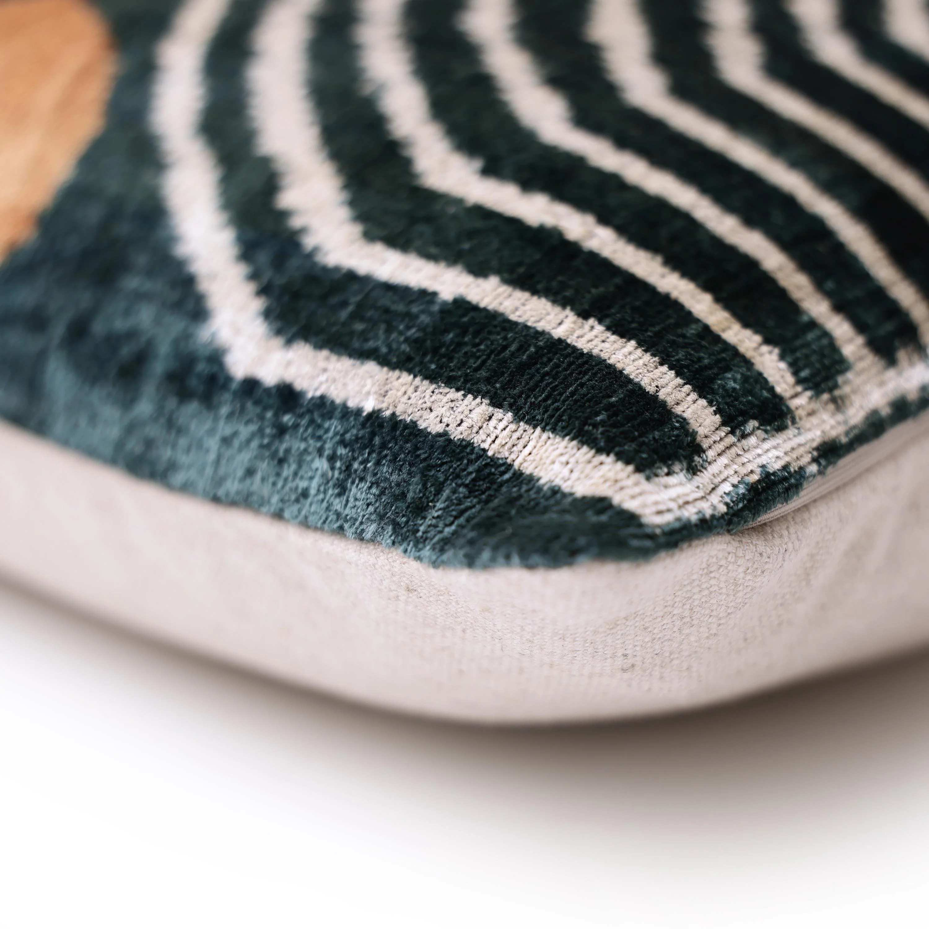 The Emerald Green & Geometric Arch Silk Velvet Pillow - 20" x 20" - Image 8