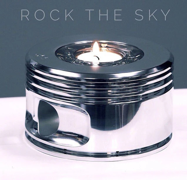 the KATE Jacobs WWII Radial Engine Piston Mirror Polished Tea Light Candle Holder - Image 3