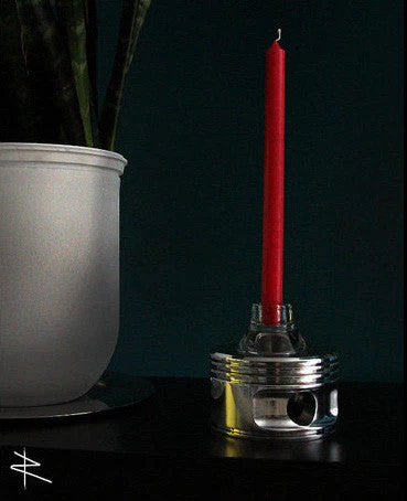 the KATE Jacobs WWII Radial Engine Piston Mirror Polished Tea Light Candle Holder - Image 5