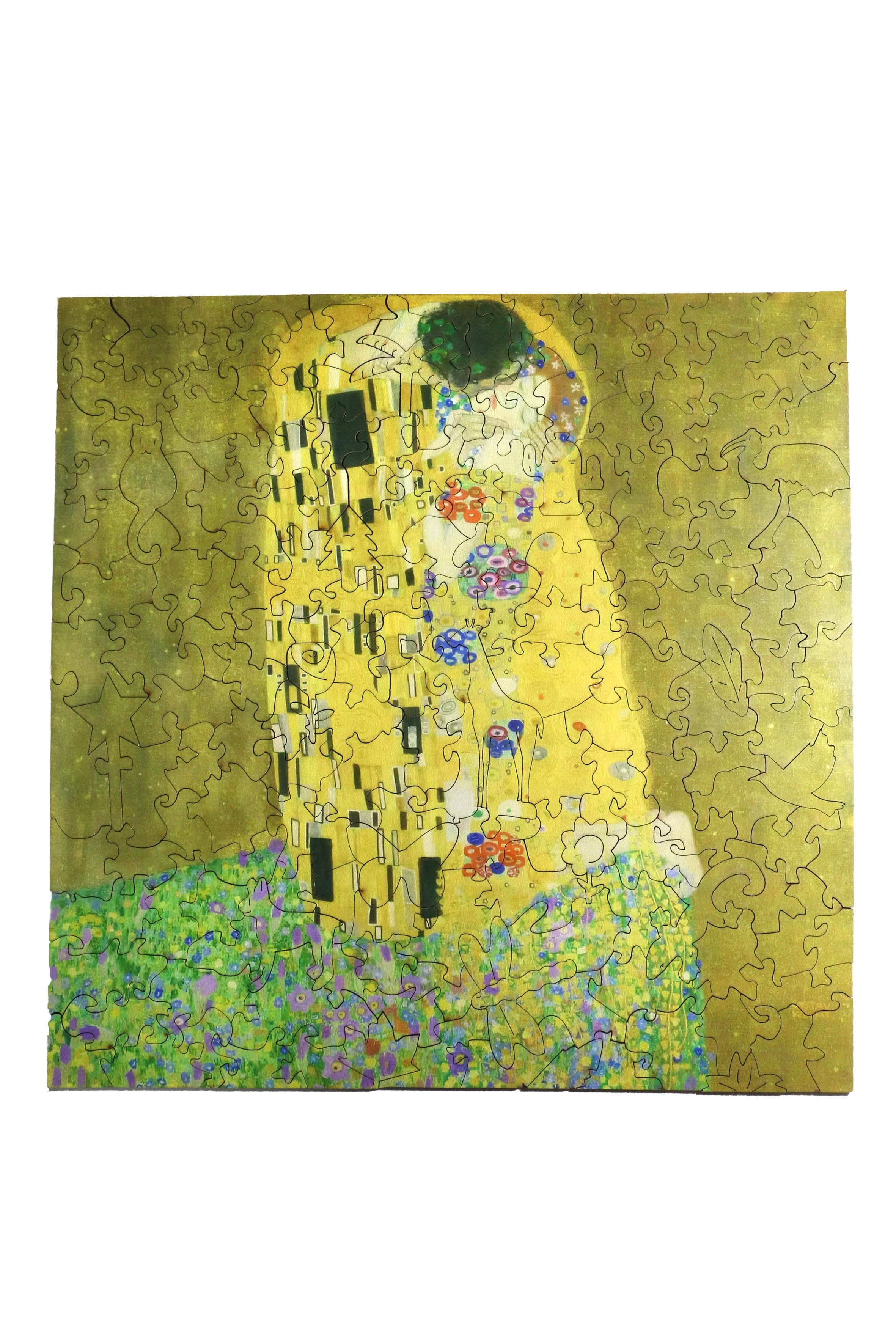The Kiss after Gustav Klimt - Jigsaw Wooden Puzzle by Wizardi F07N9-7 - Image 4