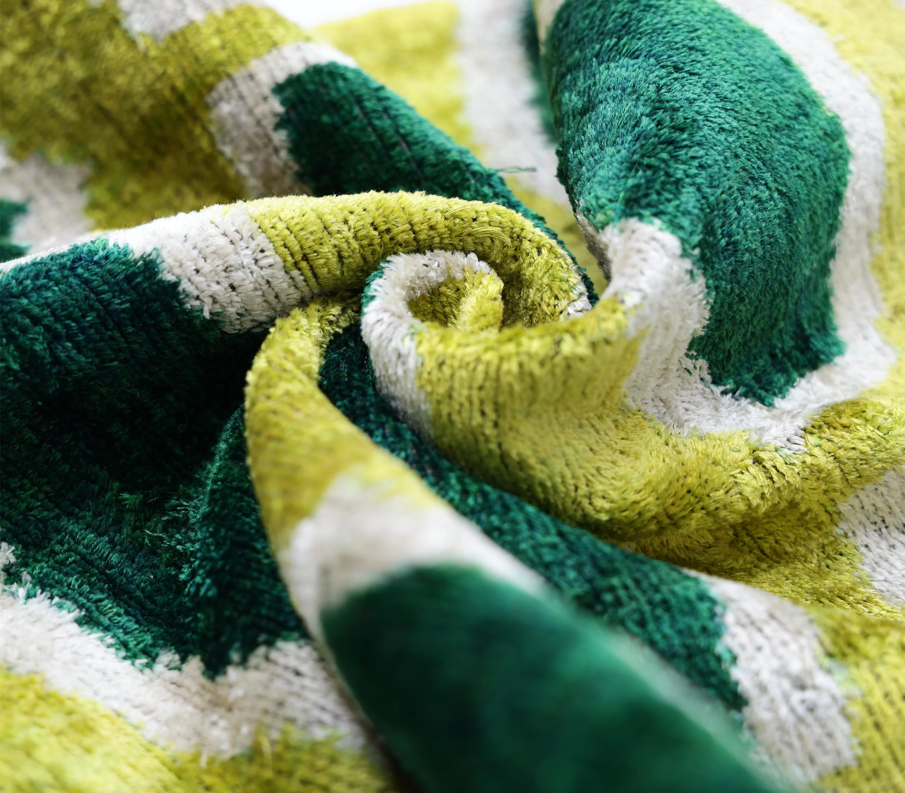 The Lime & Emerald Honeycomb Silk Velvet Pillow - 20" x 20" - Image 3