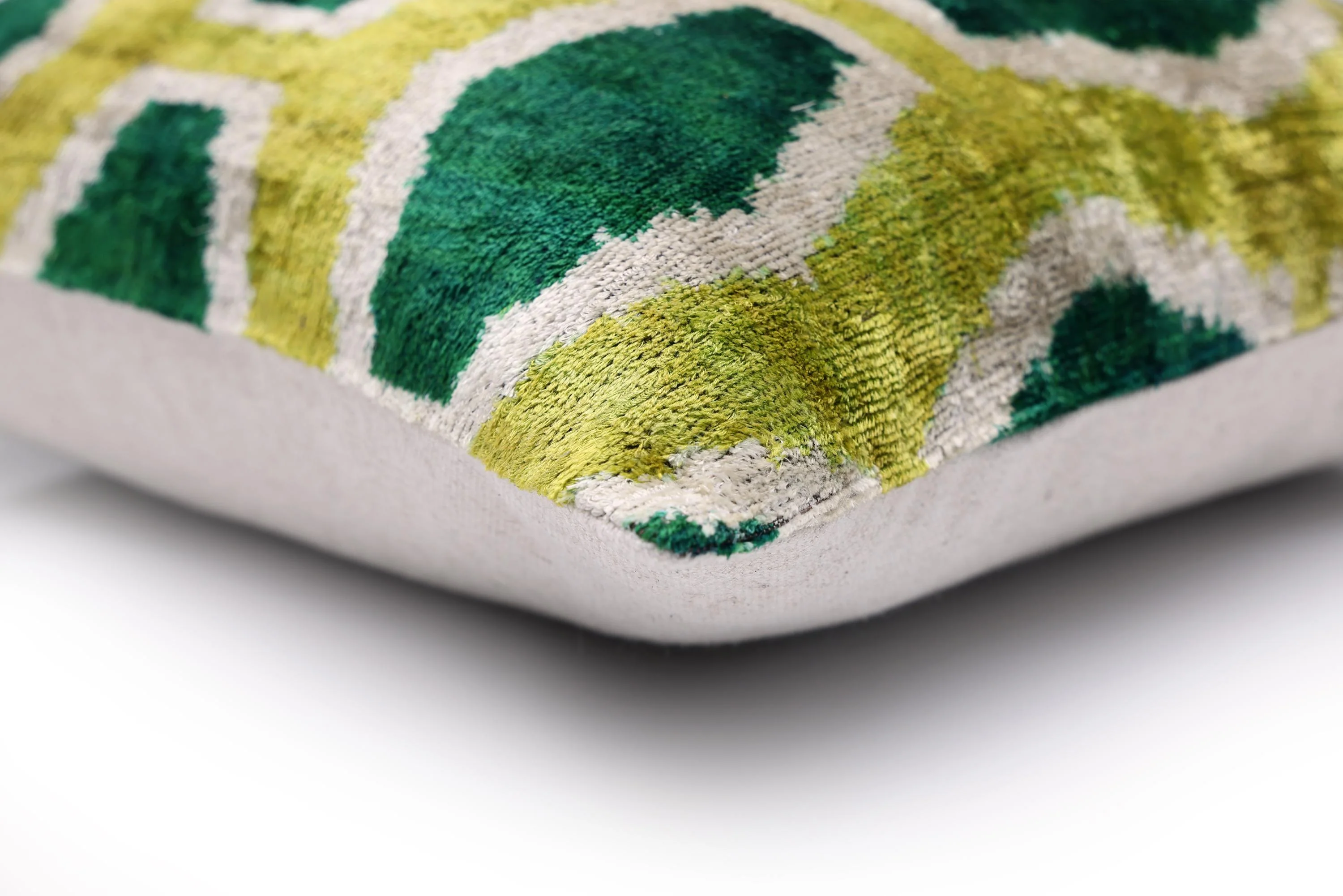The Lime & Emerald Honeycomb Silk Velvet Pillow - 20" x 20" - Image 8