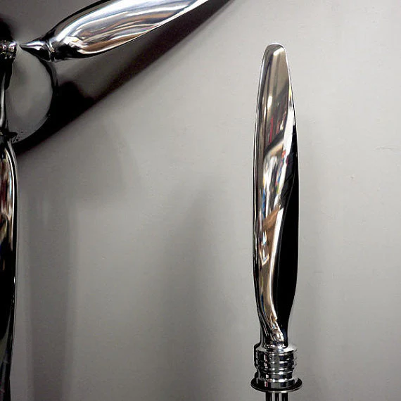 The Propsicle Modern Aviation Art CESSNA 402 Mirror Polished Chrome Airplane Propeller Blade Sculpture ( McCauley ) - Image 5
