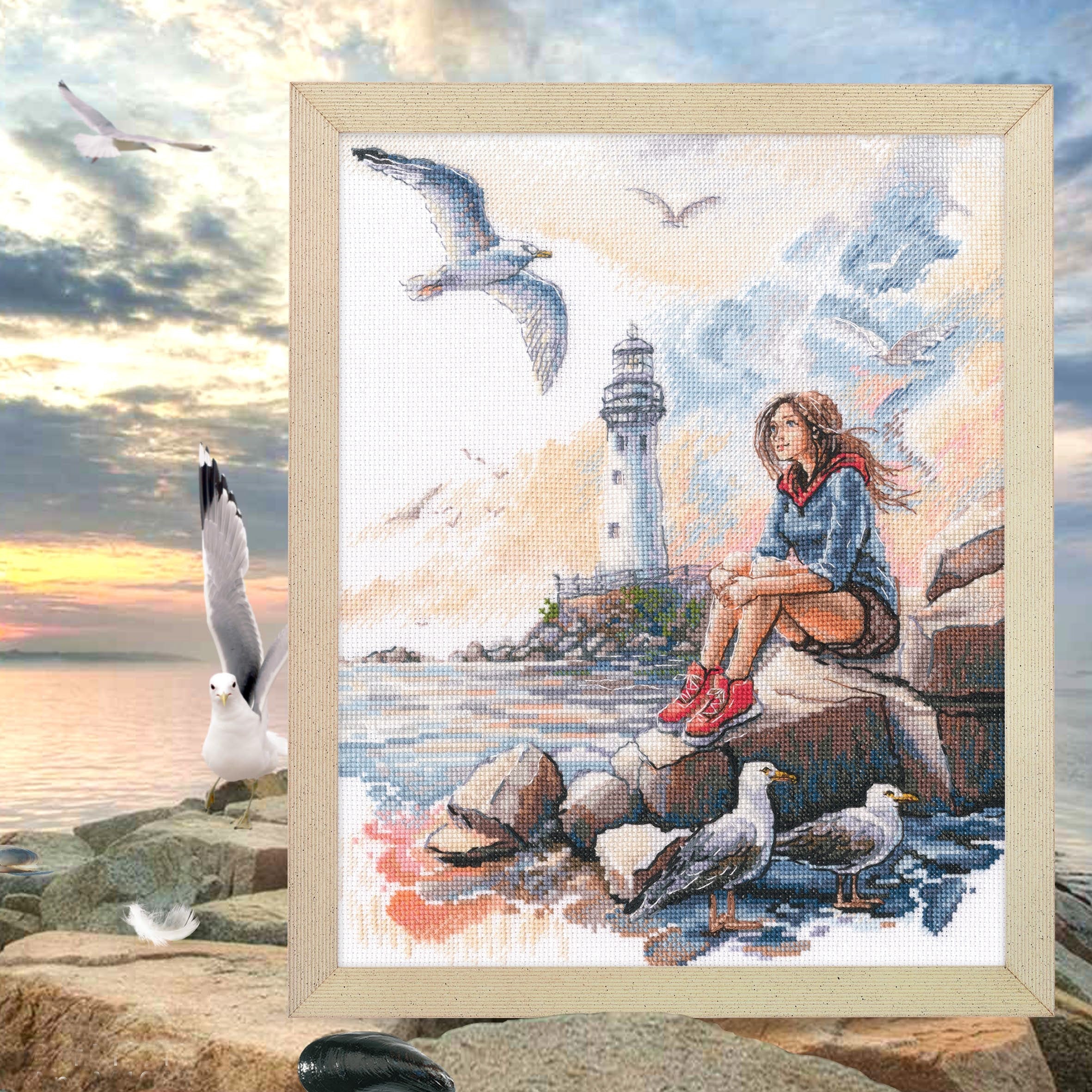 The sea of my dreams M1048 Counted Cross Stitch Kit - Image 2