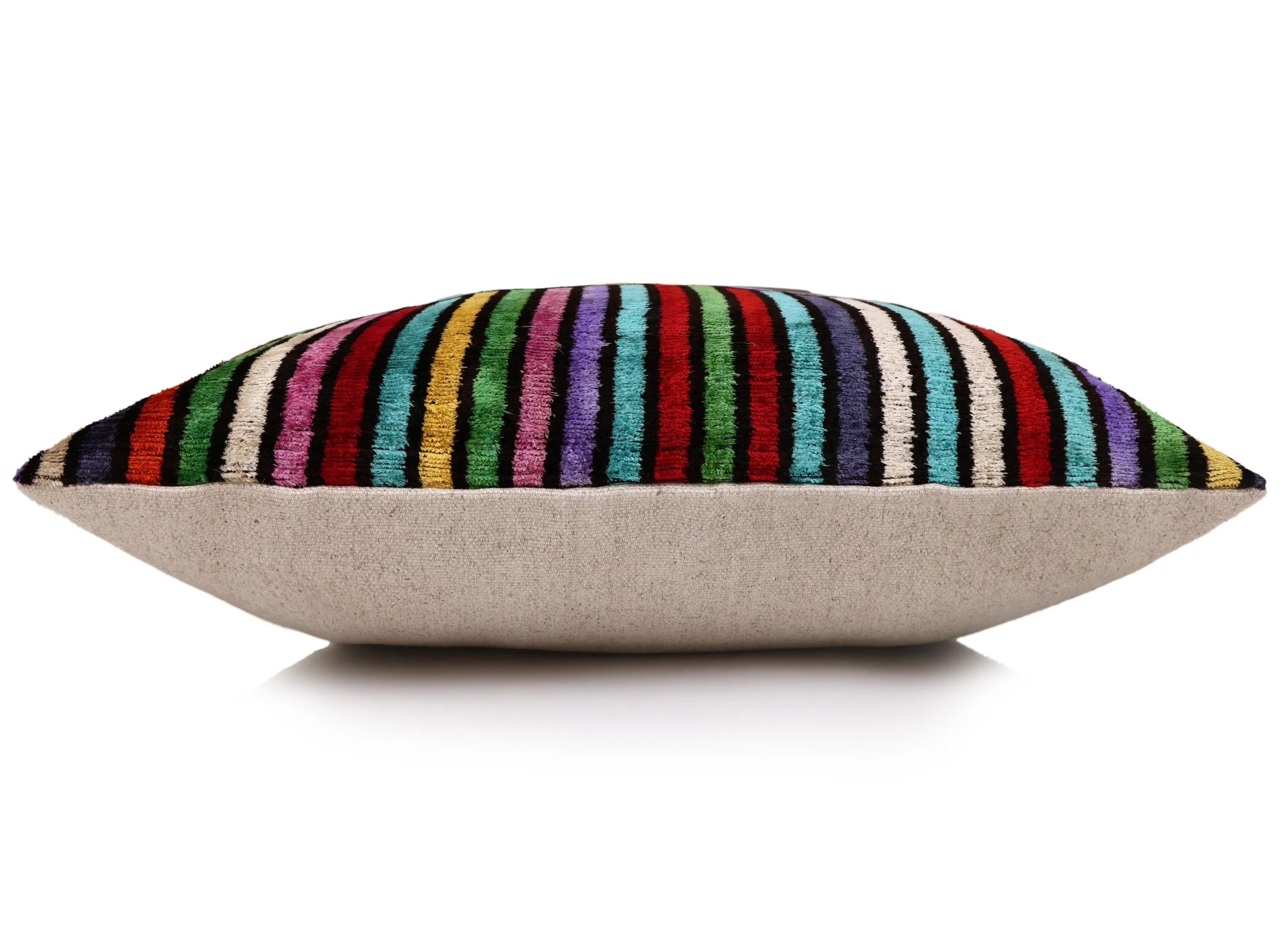 The Vibrant Multi-Color Geometric Silk Velvet Pillow - 20" x 20" - Image 4