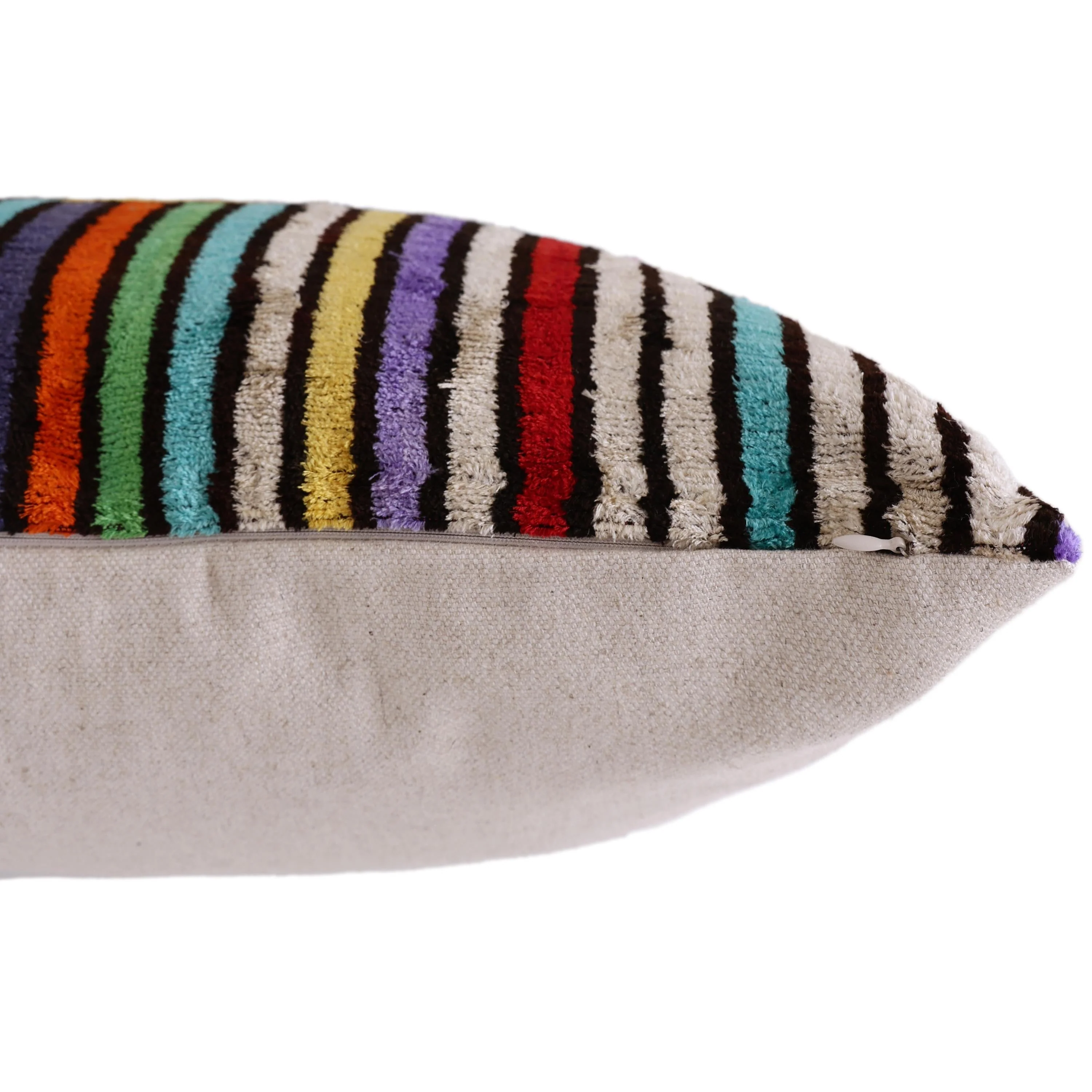 The Vibrant Multi-Color Geometric Silk Velvet Pillow - 20" x 20" - Image 6