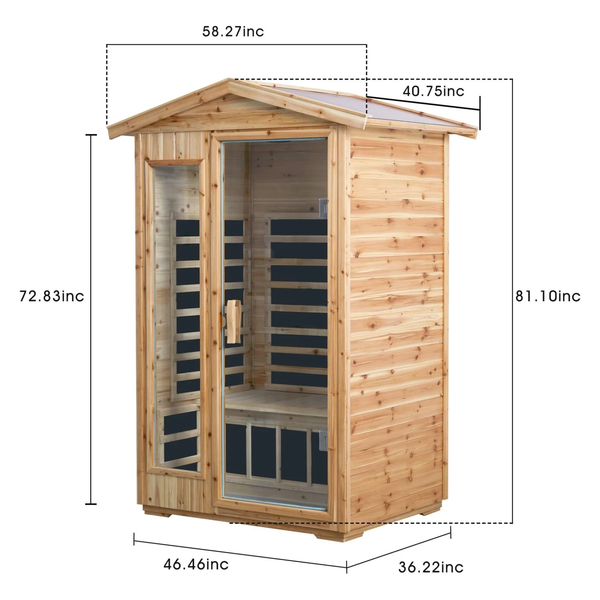Thermora Vexa 2-Person Outdoor Infrared Sauna With Bluetooth Audio And LED Lighting (SAK28694) - Image 10