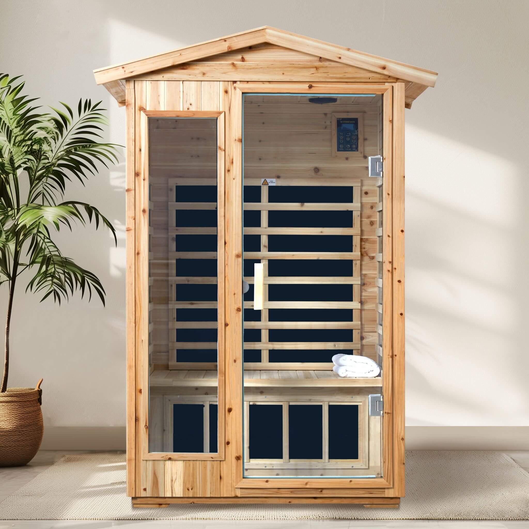 Thermora Vexa 2-Person Outdoor Infrared Sauna With Bluetooth Audio And LED Lighting (SAK28694) - Image 9