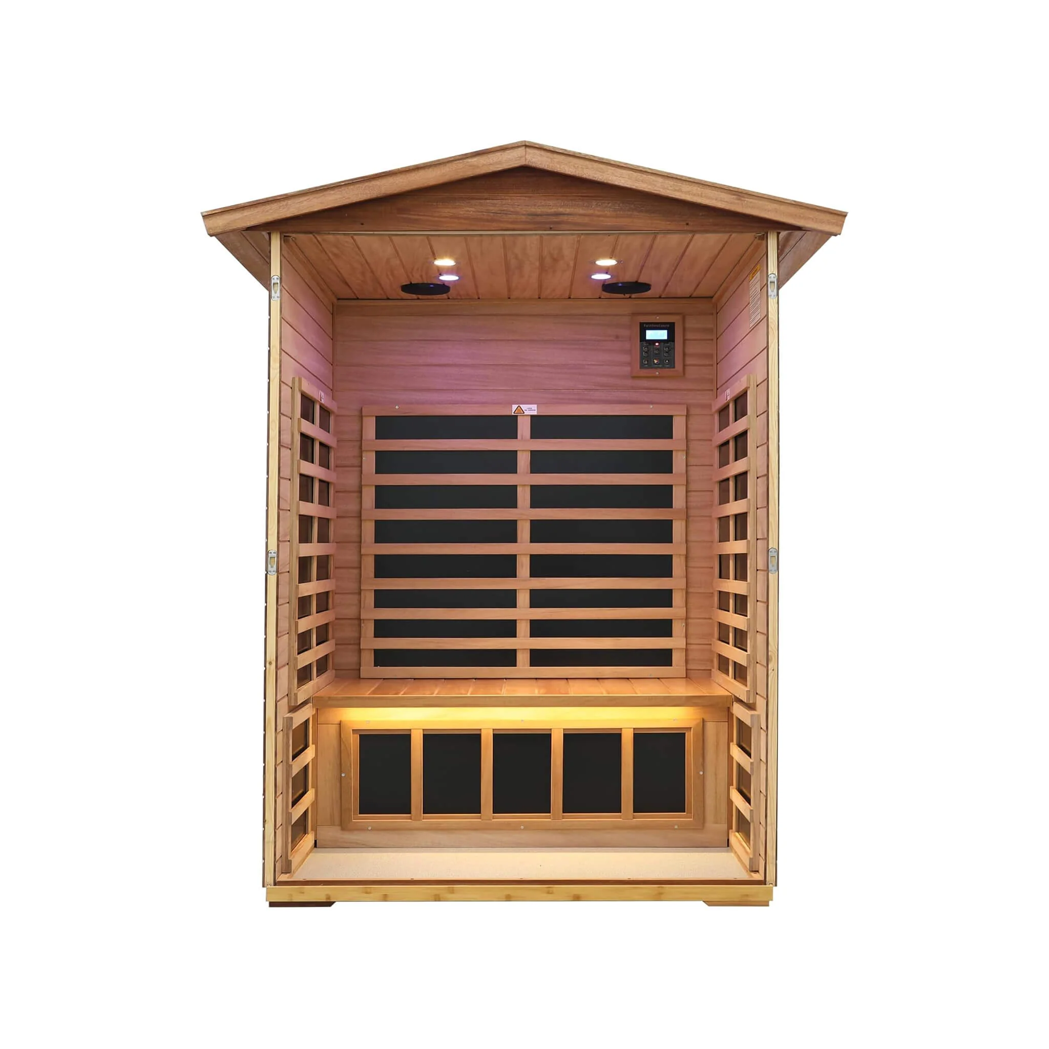 Thermora Ignis 2-Person Ultra-Low EMF Mahogany Outdoor Infrared Sauna With Bluetooth Speakers (SAK43021) - Image 3