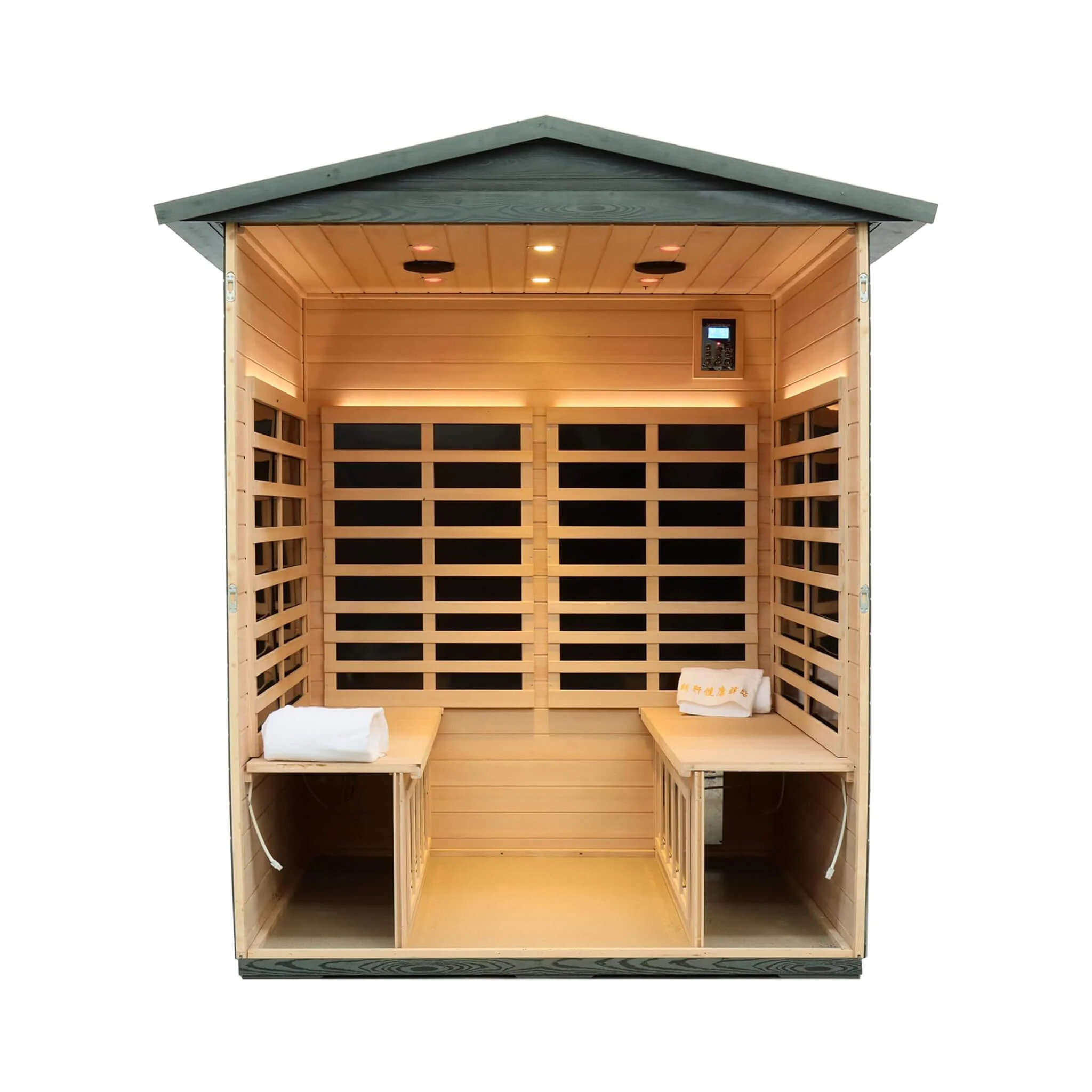 Thermora Eterna 4-Person Full-Spectrum Low EMF Carbonized Composite Infrared Sauna Room With Bluetooth Speakers (SAK70182) - Image 4