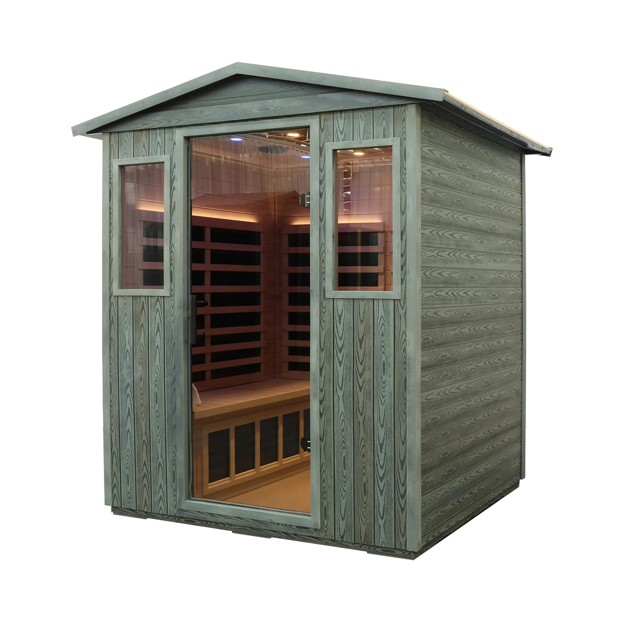 Thermora Eterna 4-Person Full-Spectrum Low EMF Carbonized Composite Infrared Sauna Room With Bluetooth Speakers (SAK70182) - Image 5