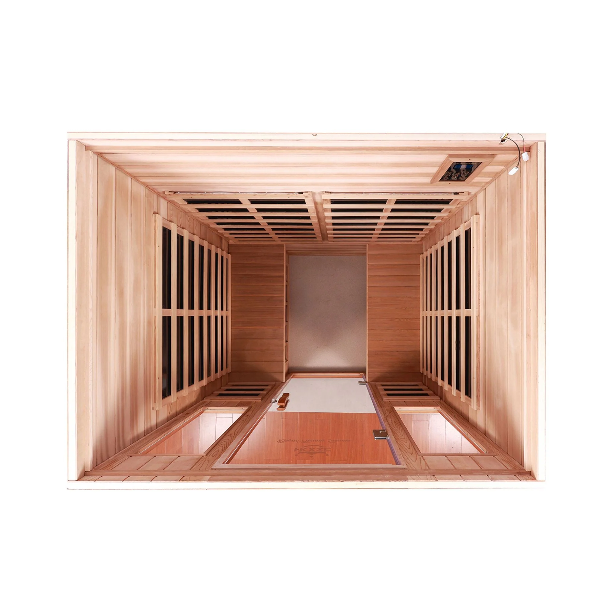 Thermora Kairo 4-Person Outdoor Infrared Hemlock Sauna With Tempered Glass Door (SAK82140) - Image 4