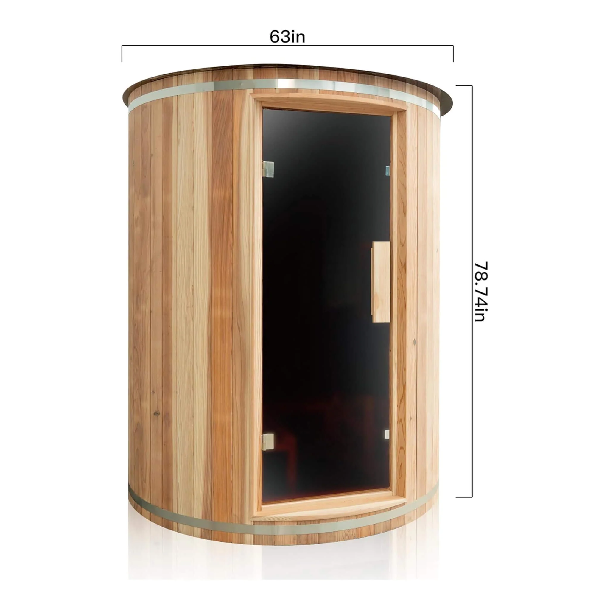 Thermora Barcelona Premium 78-Inch 4-Person Cedar Wood Outdoor Vertical Barrel Sauna With 6KW Heater, LED Lights And Stones (SAK74813) - Image 9