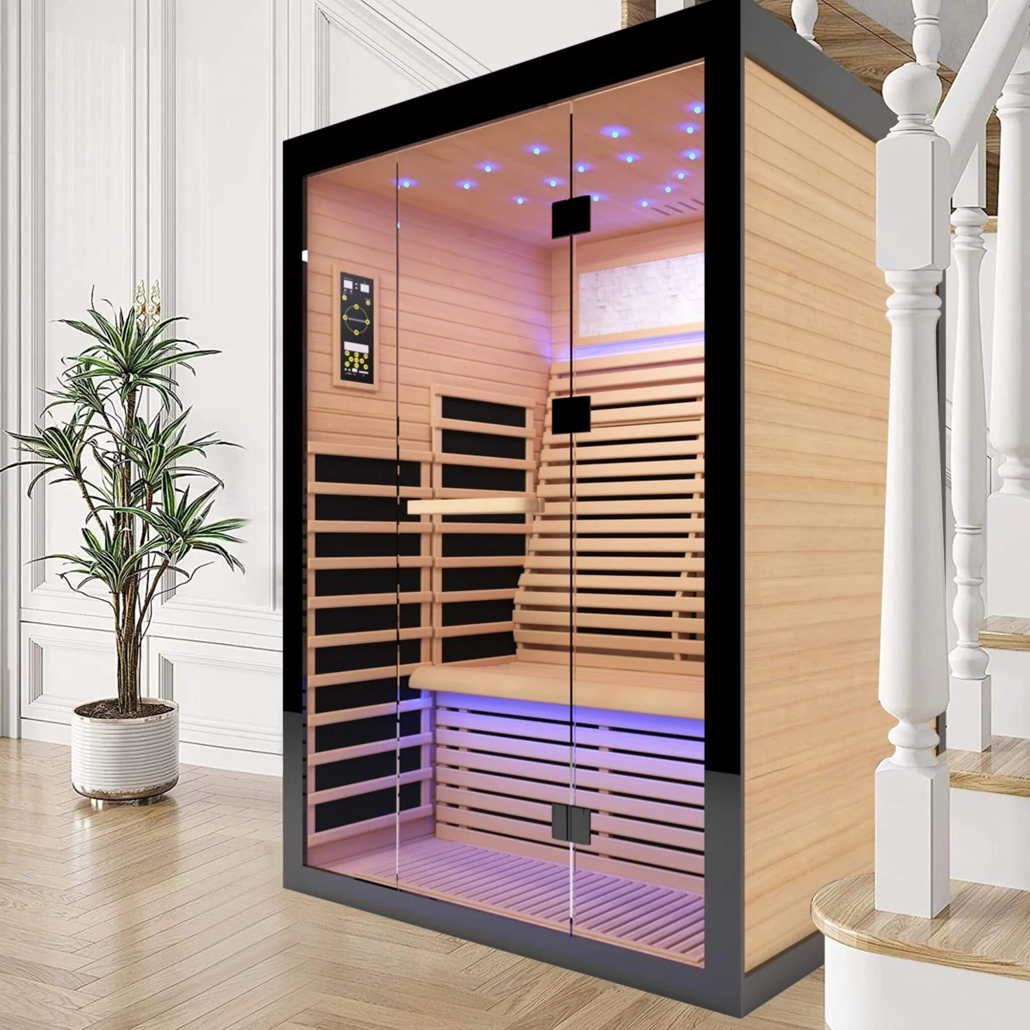 Thermora Vapor Luxury 2-Person Canadian Hemlock Wood Far Infrared Home Sauna (SAK56874) - Image 6