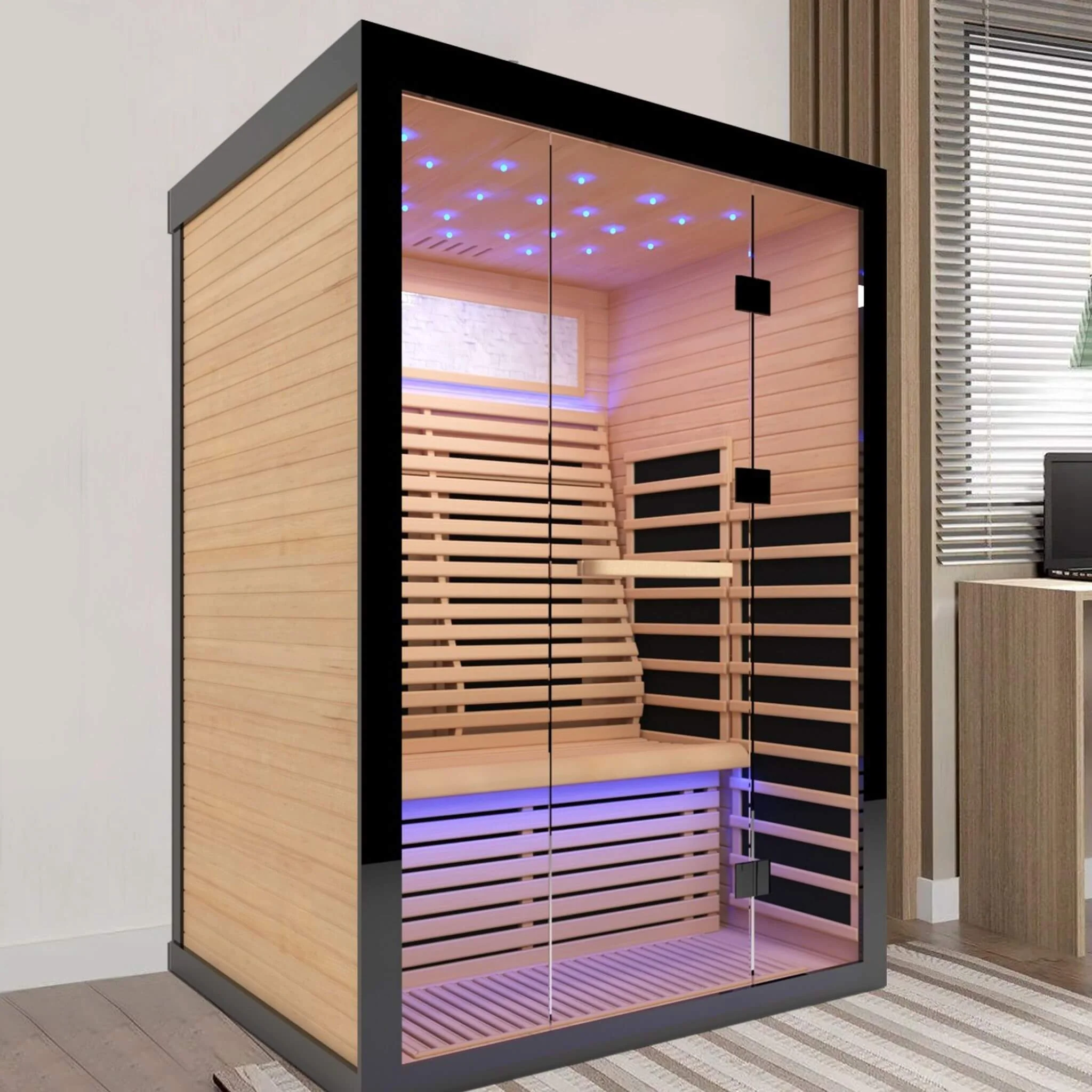 Thermora Vapor Luxury 2-Person Canadian Hemlock Wood Far Infrared Home Sauna (SAK56874) - Image 7