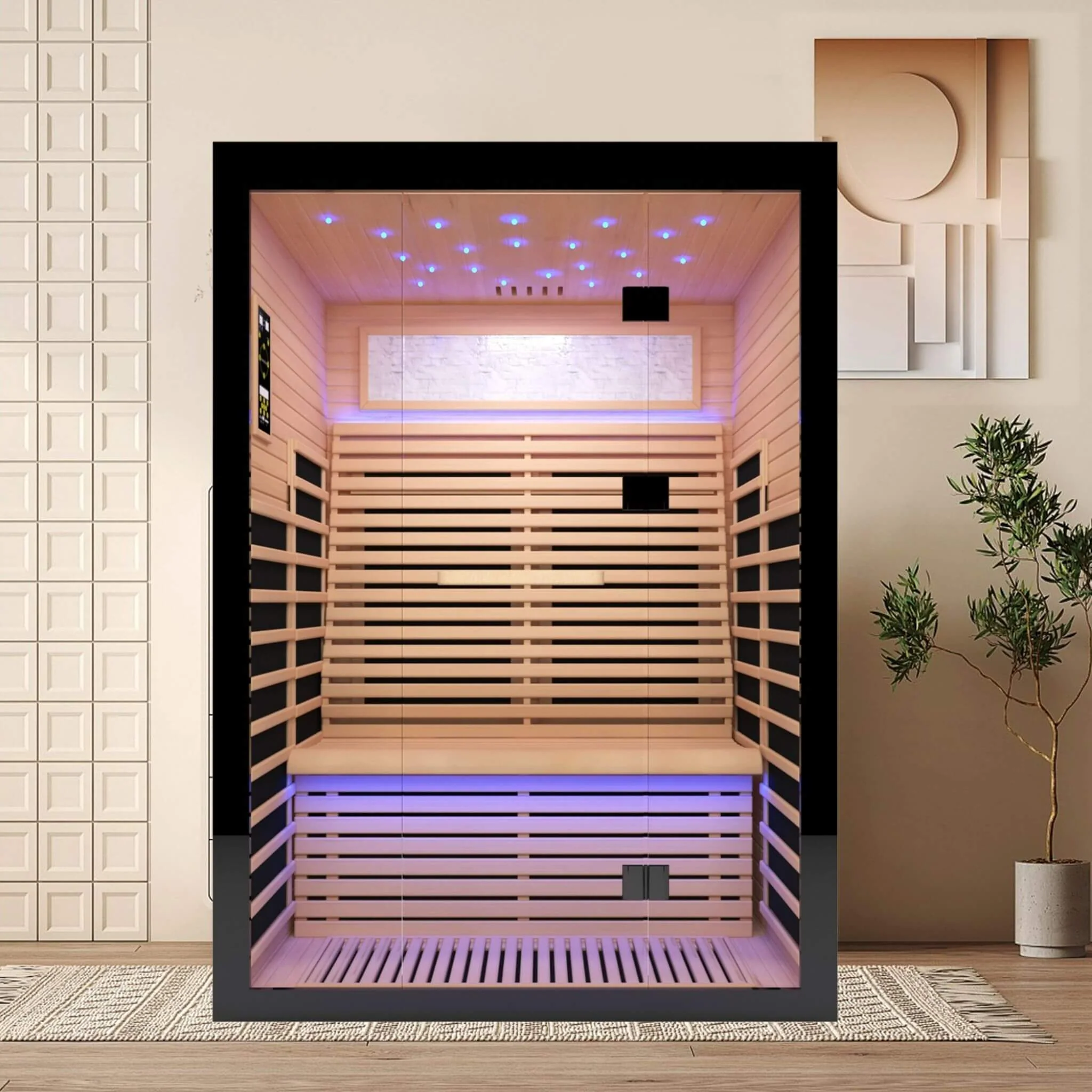 Thermora Vapor Luxury 2-Person Canadian Hemlock Wood Far Infrared Home Sauna (SAK56874) - Image 9